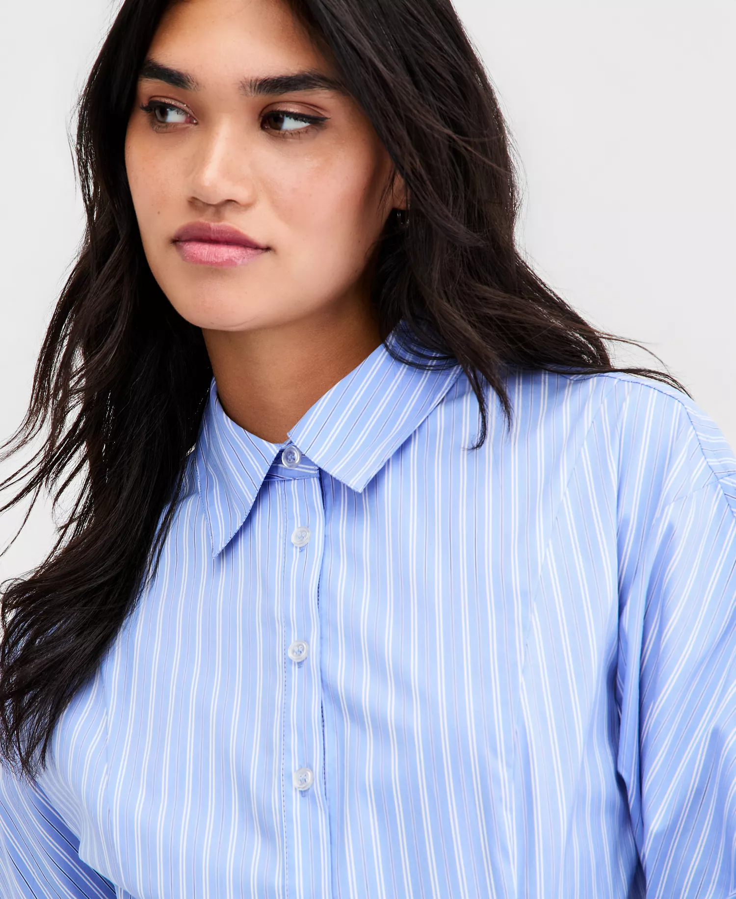 Women's Mini Shirtdress, Macy's Exclusive - Blue Combo - L