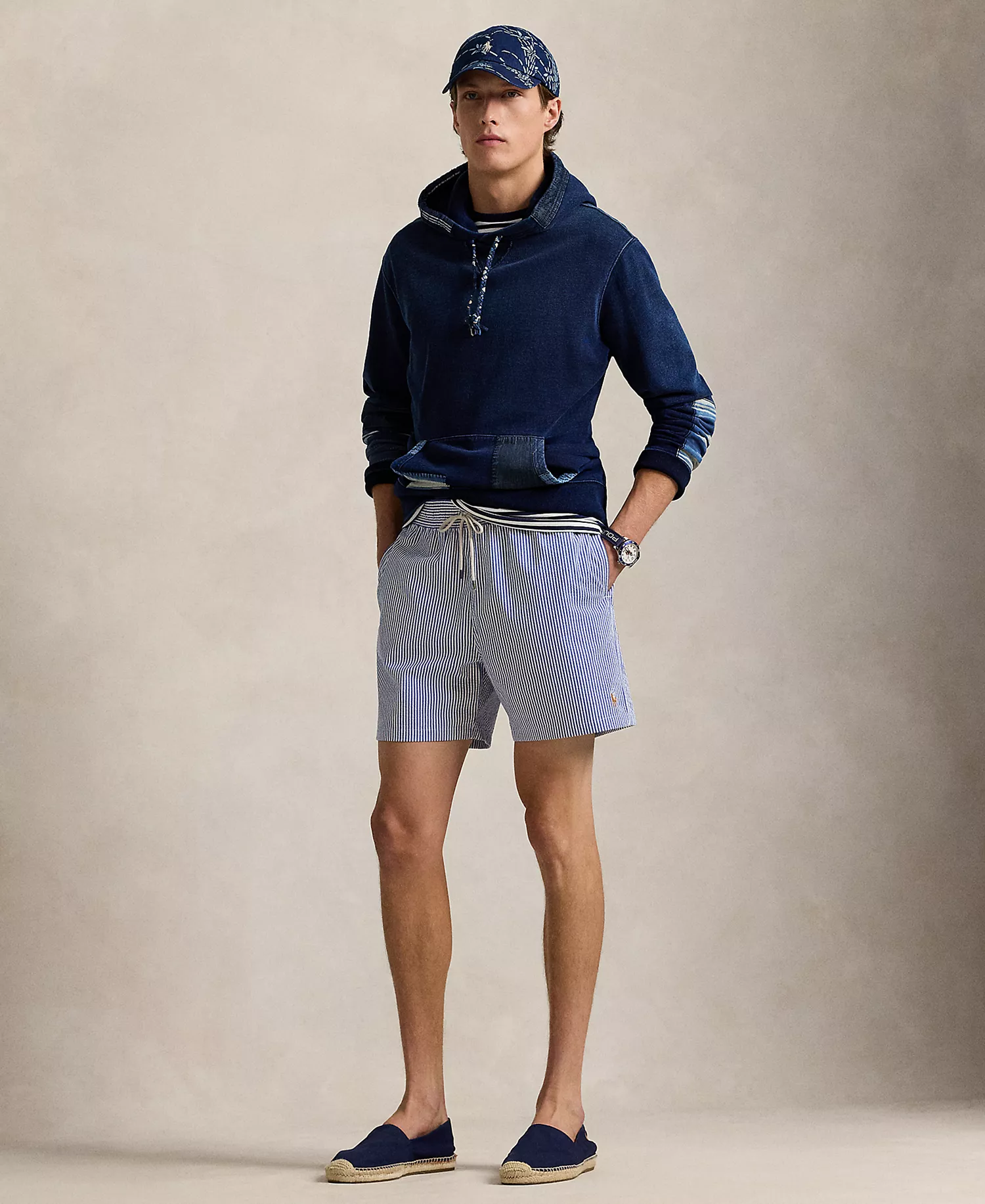 Men's 5-3/4" Traveler Classic Striped Swim Trunk - Blue - 2XL