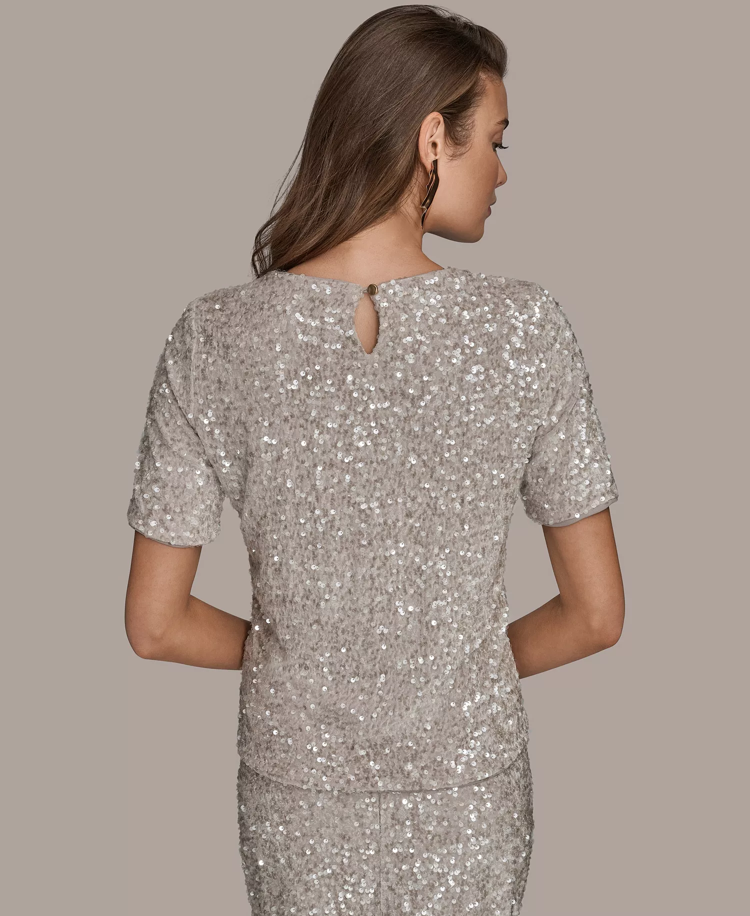 Women's Sequin Detail Top - Vapor - S