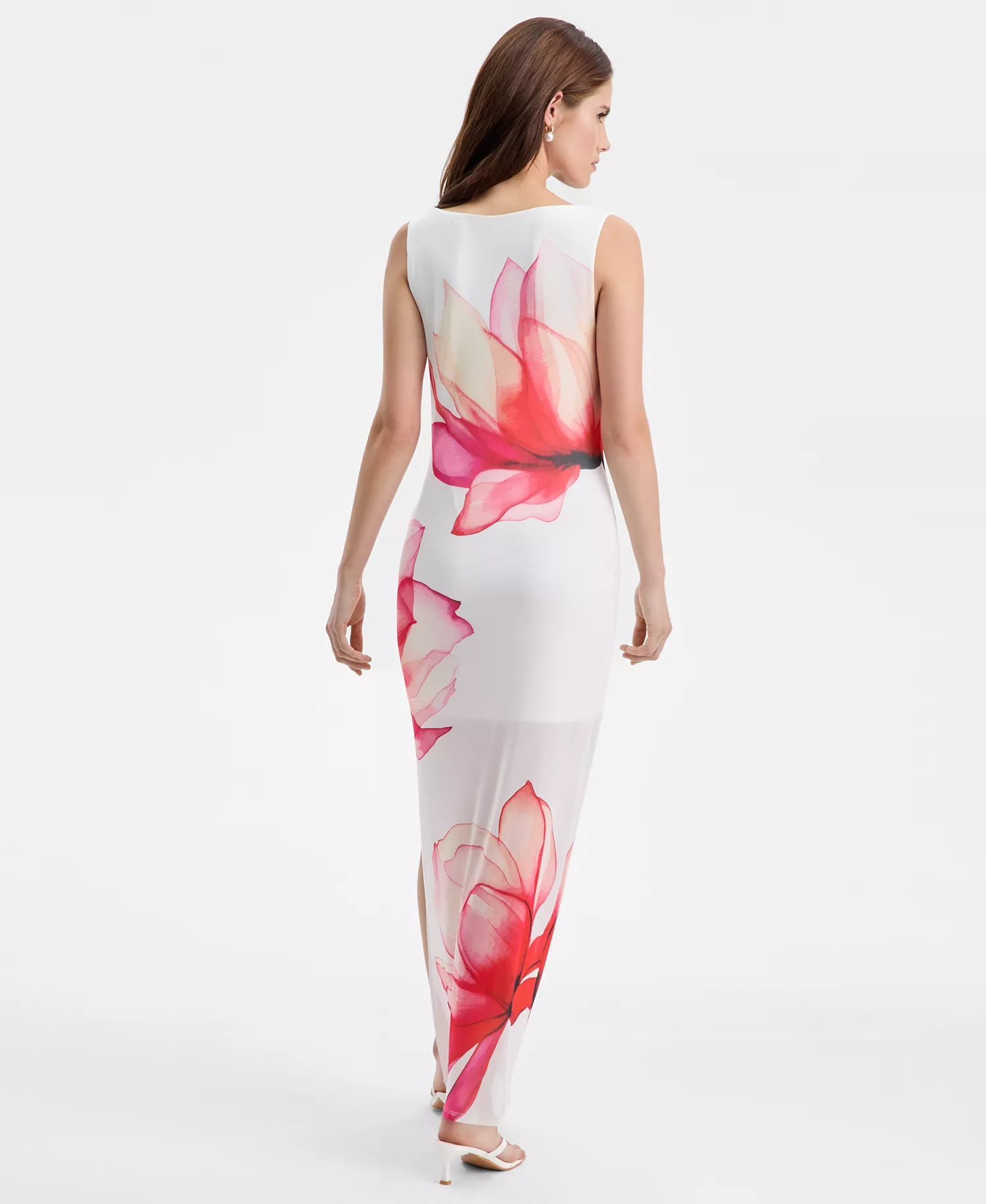 Women's Cowl-Neck Maxi Dress, Macy's Exclusive - Tropical Floral - L