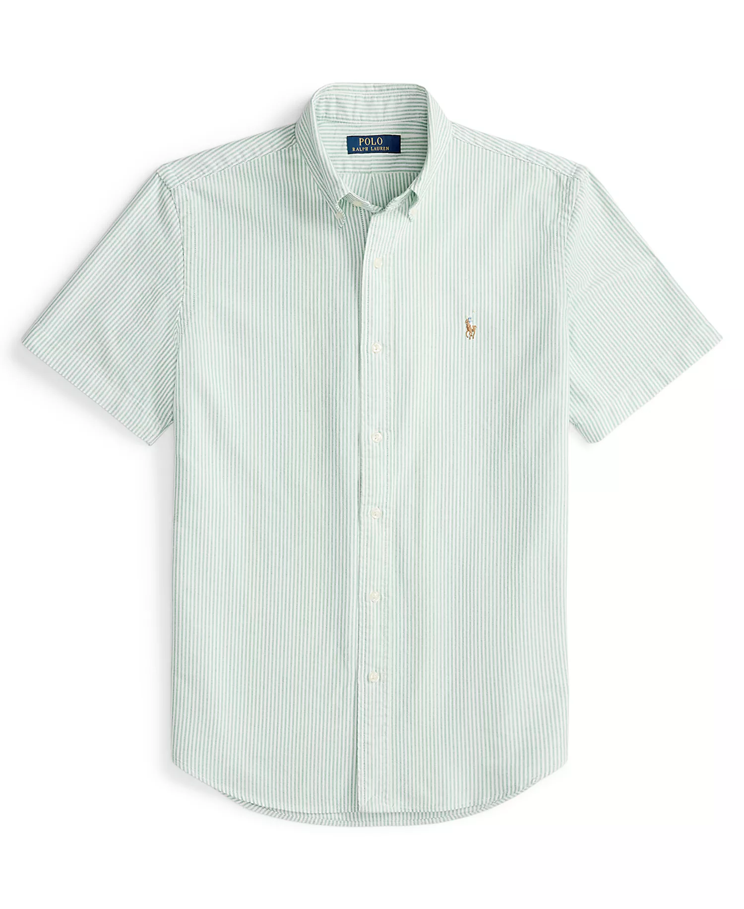 Men's Classic-Fit Striped Oxford Shirt - Hillside Green/White - XS