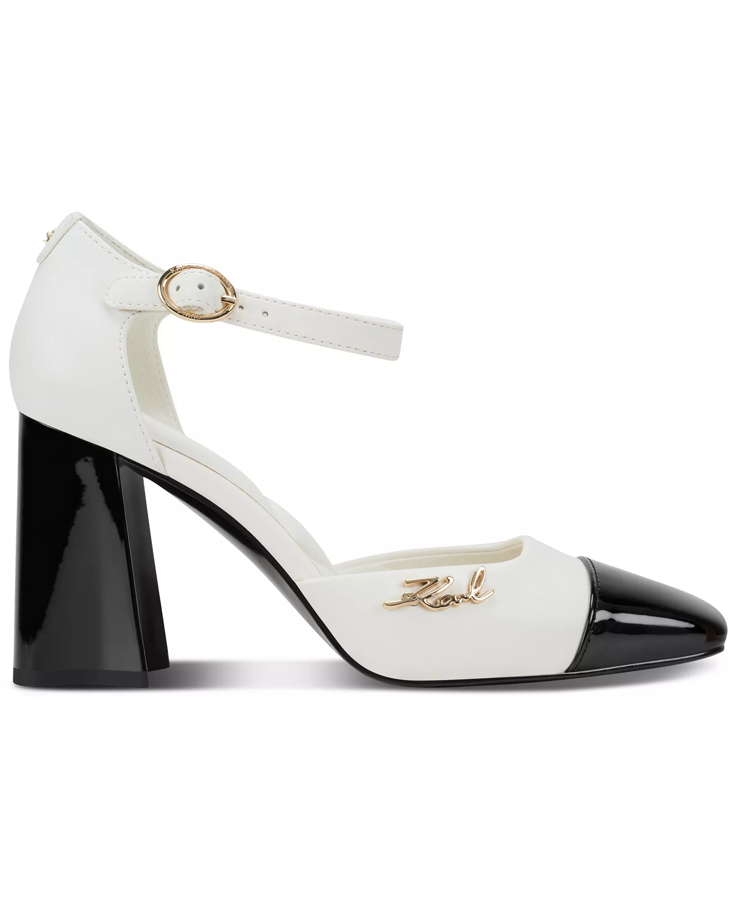 Women's Sapphira Pin Square Toe Pumps - White/Black - 10M