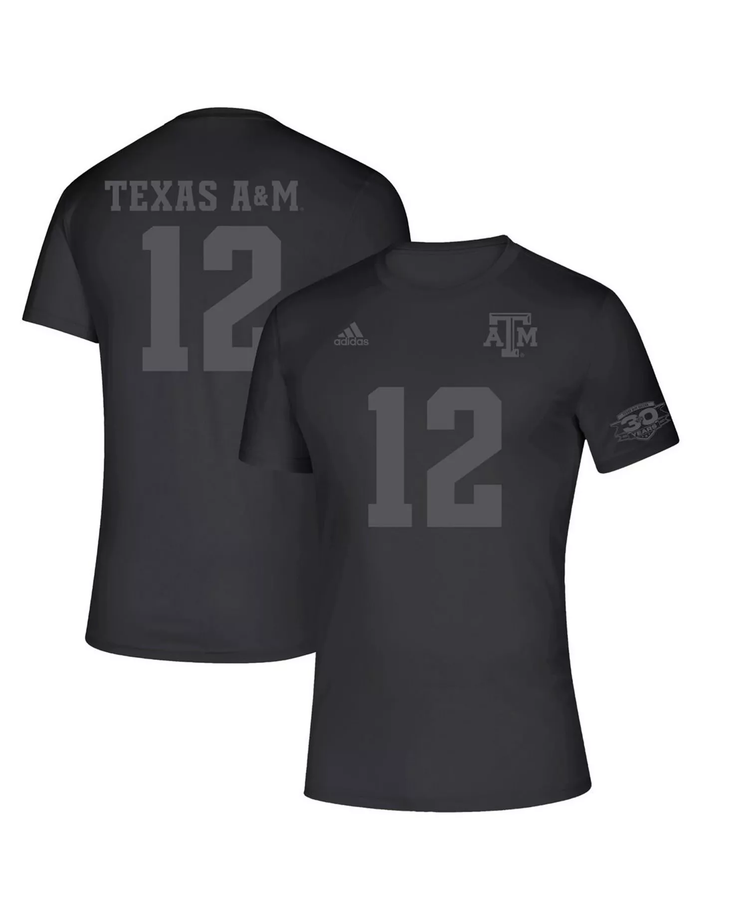 Men's and Women's Black Texas A M Aggies Soccer 30th Anniversary T-shirt - Black - 2XL