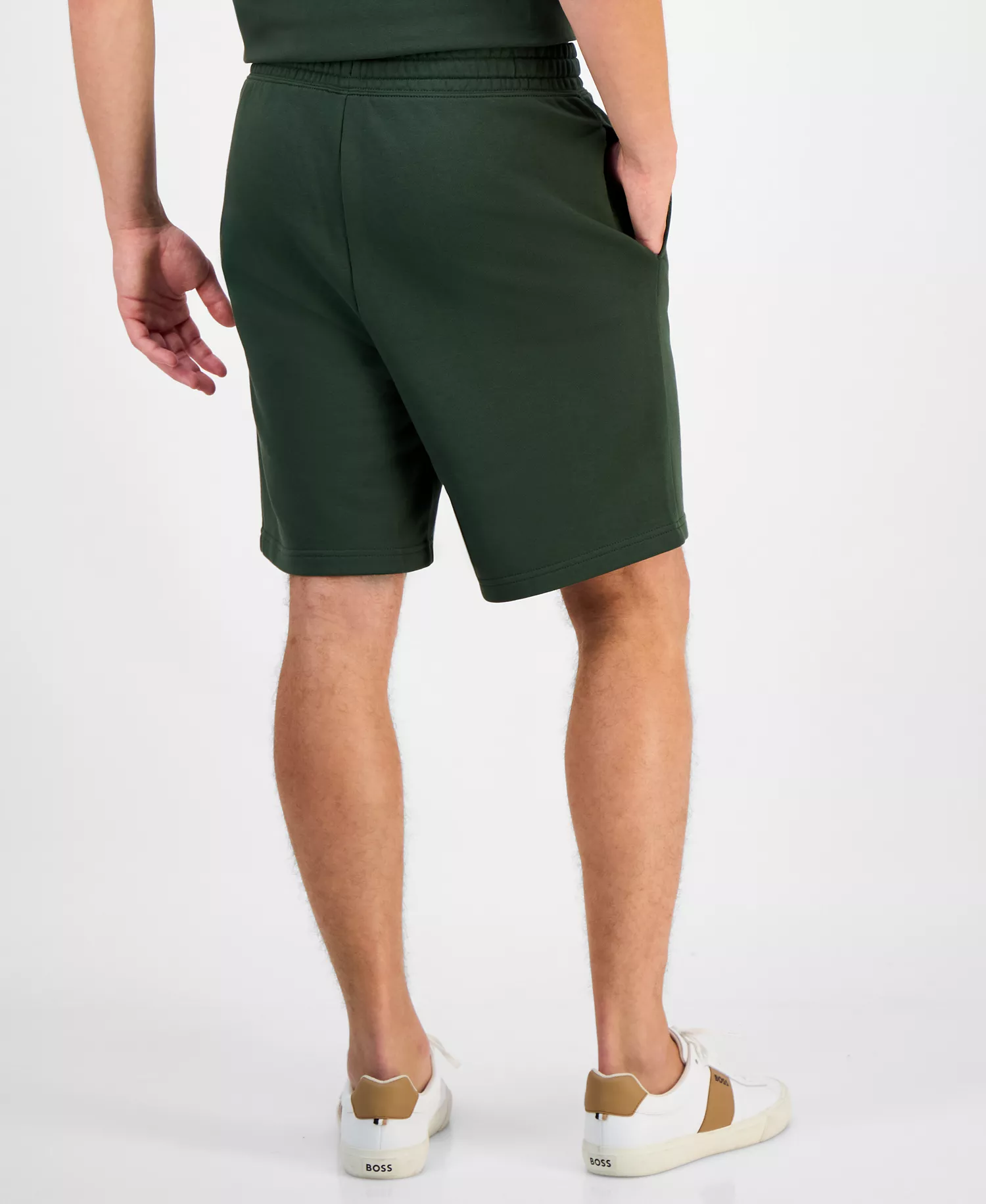 Hugo Boss Men's Dayono 9" Relaxed-Fit Drawstring Cotton French Terry Shorts - Dark Green - S
