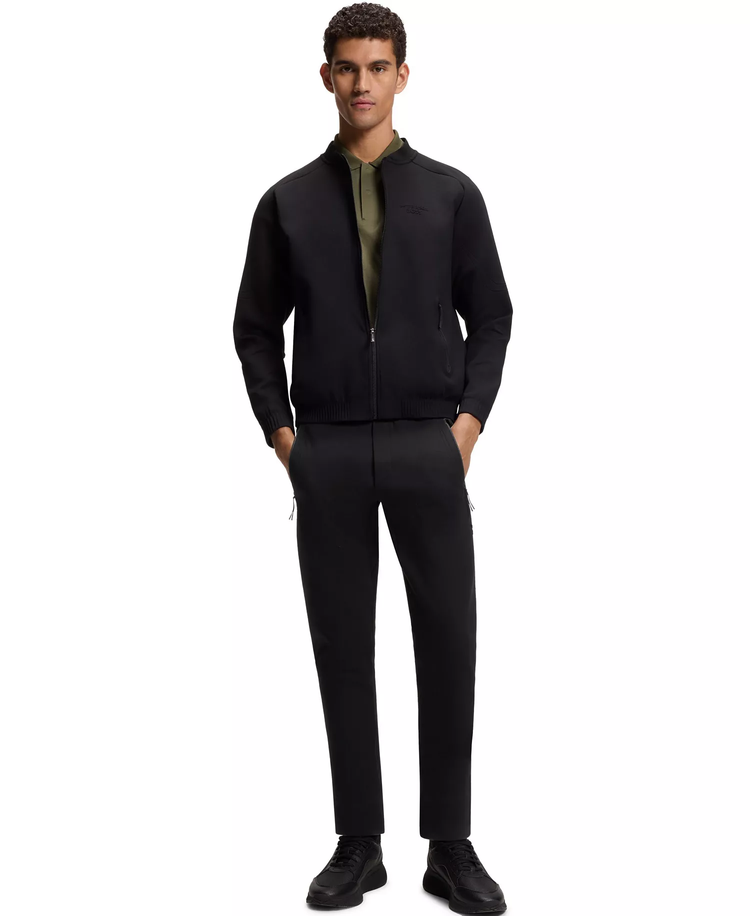 BOSS x Porsche Men's Reflective Branding Tracksuit Pants - Black - 2XL