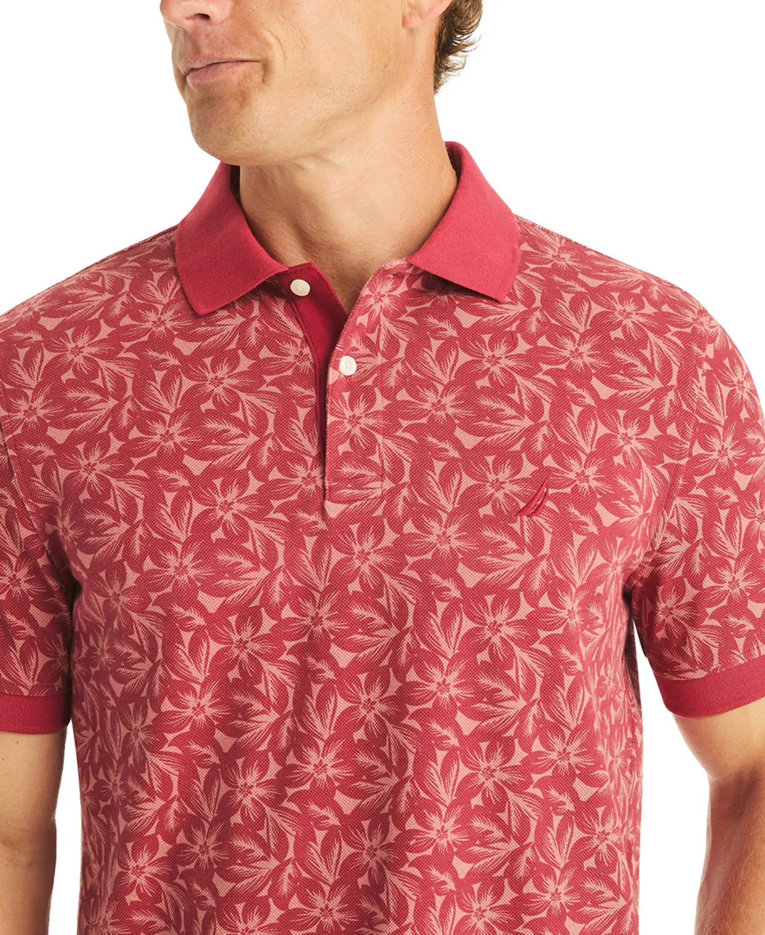 Men's Classic-Fit Printed Polo Shirt - Ocean Garnet - 2XL