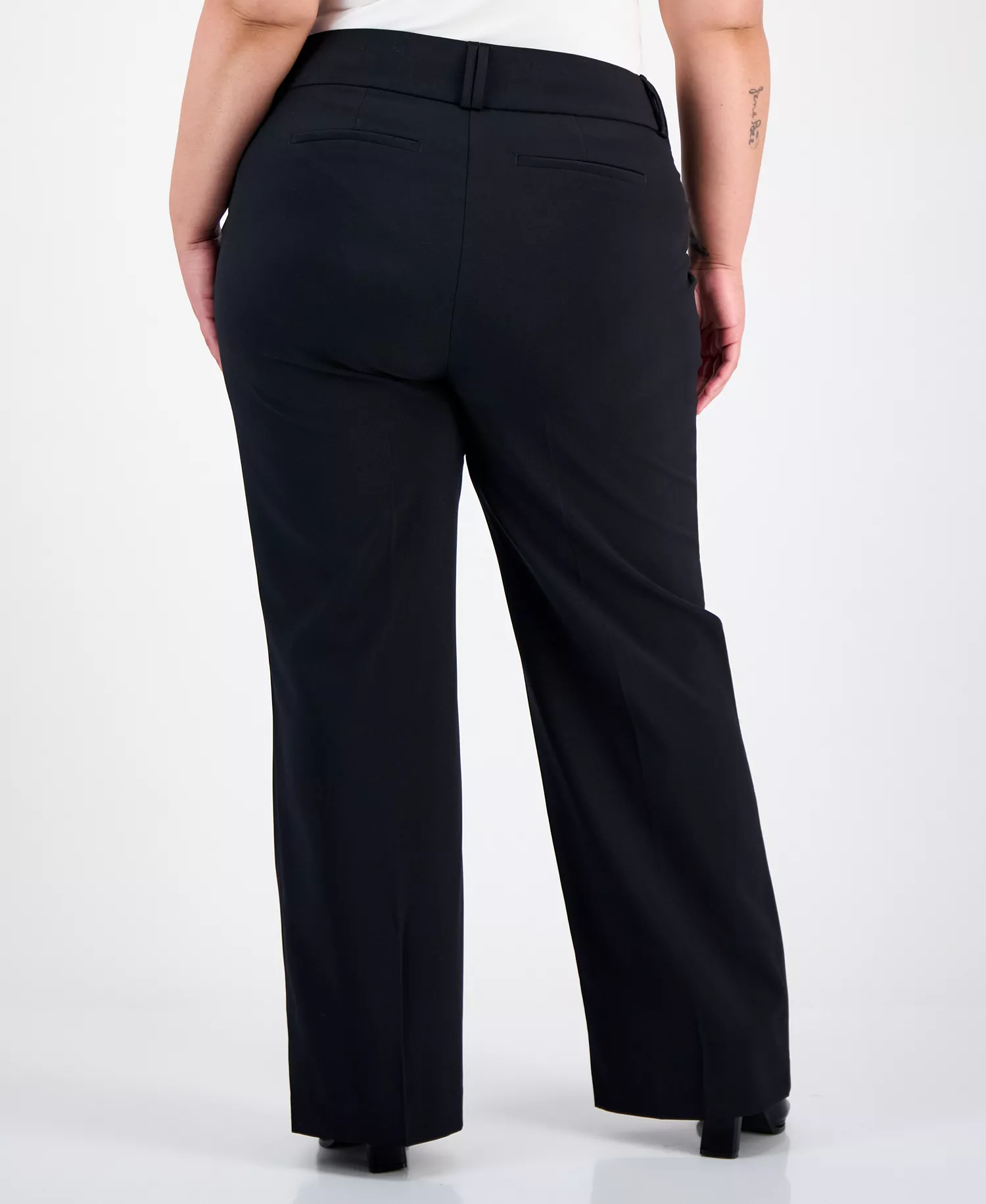 Plus and Petite Plus Size Curvy Bootcut Pants, Created for Macy's - Deep Black - 14W