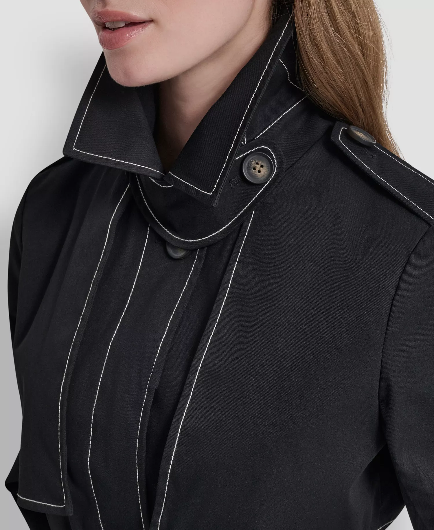 Petite Utility Rain Coat - Black - P/L