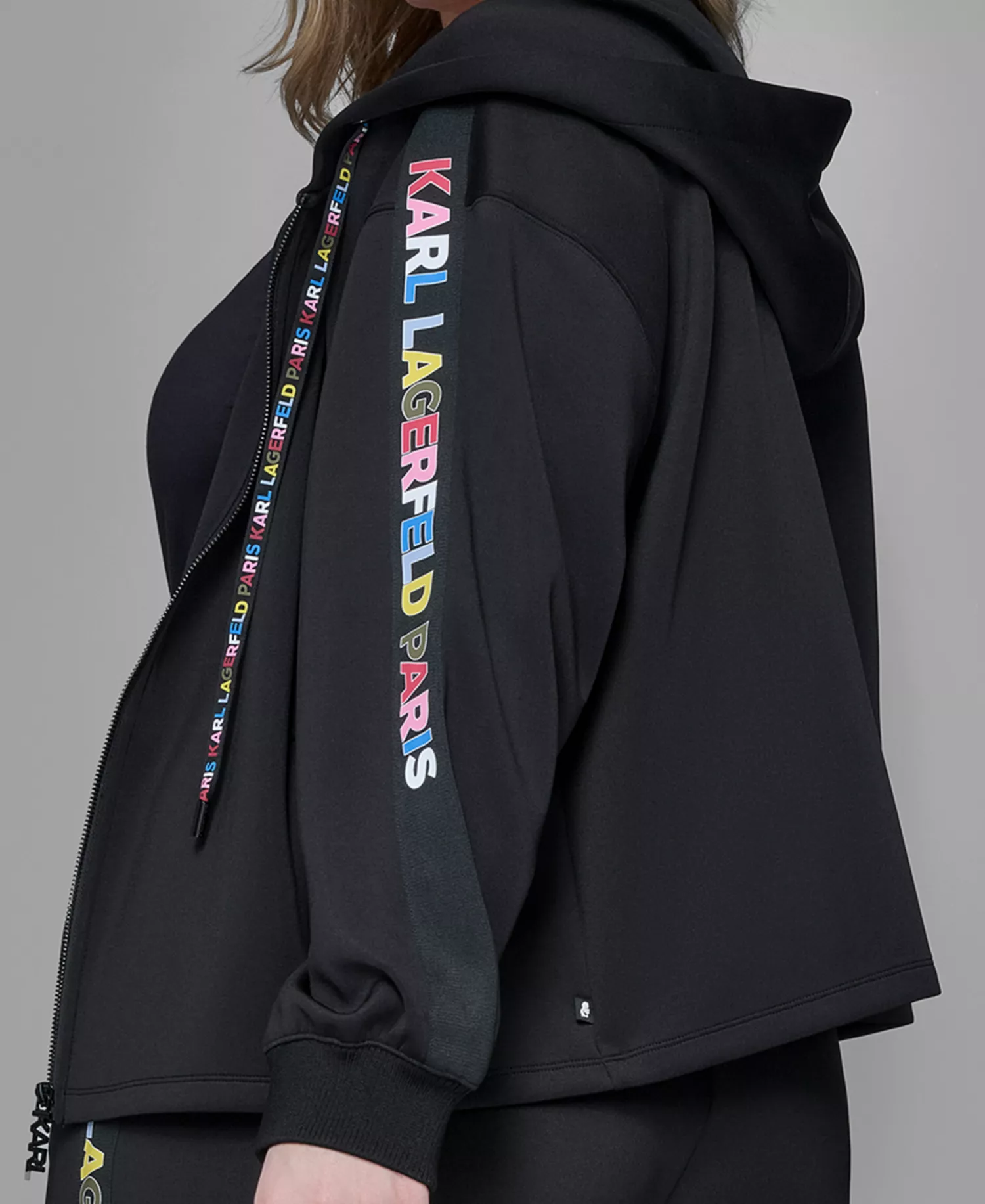 Women's Plus Size Athleisure Zip-Up Jacket - Black - 0X