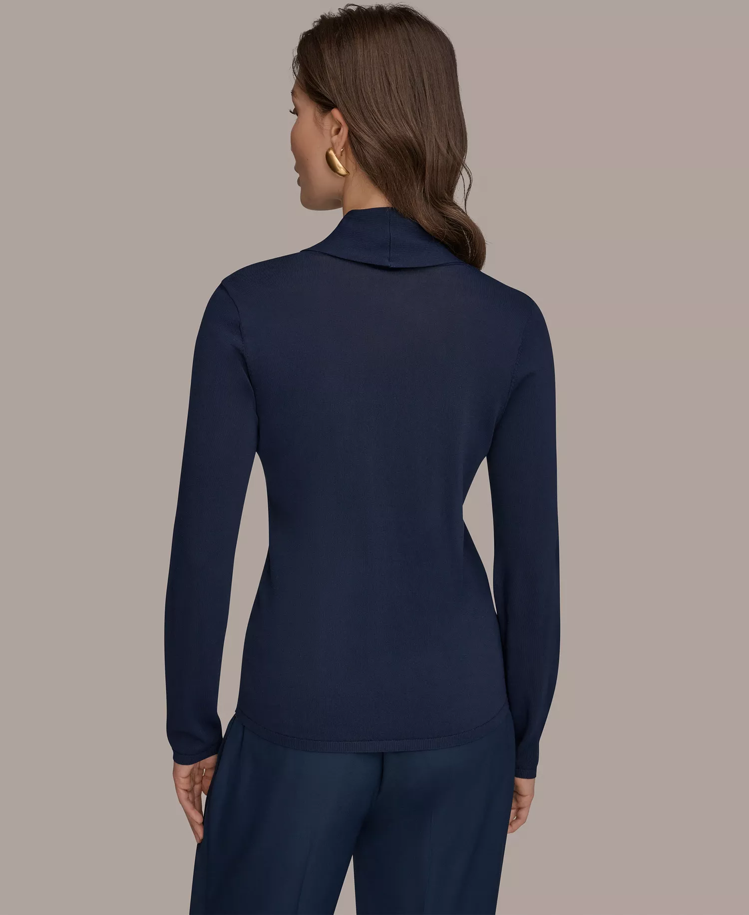 Women's Long-Sleeve V-Neck Sweater, Regular & Petite - Nightfall - L