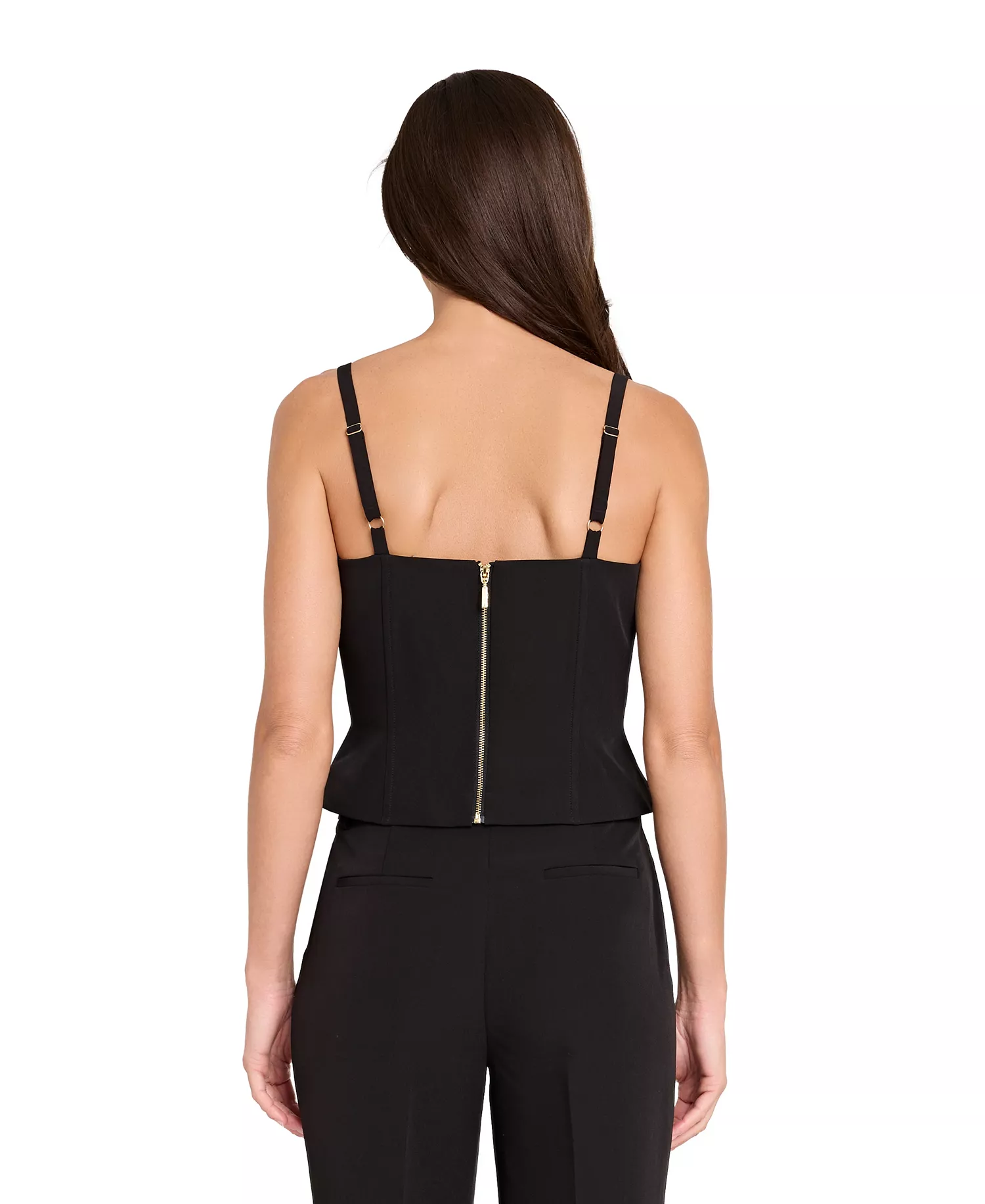 Women's Square Neck Corset Top - Black - 10