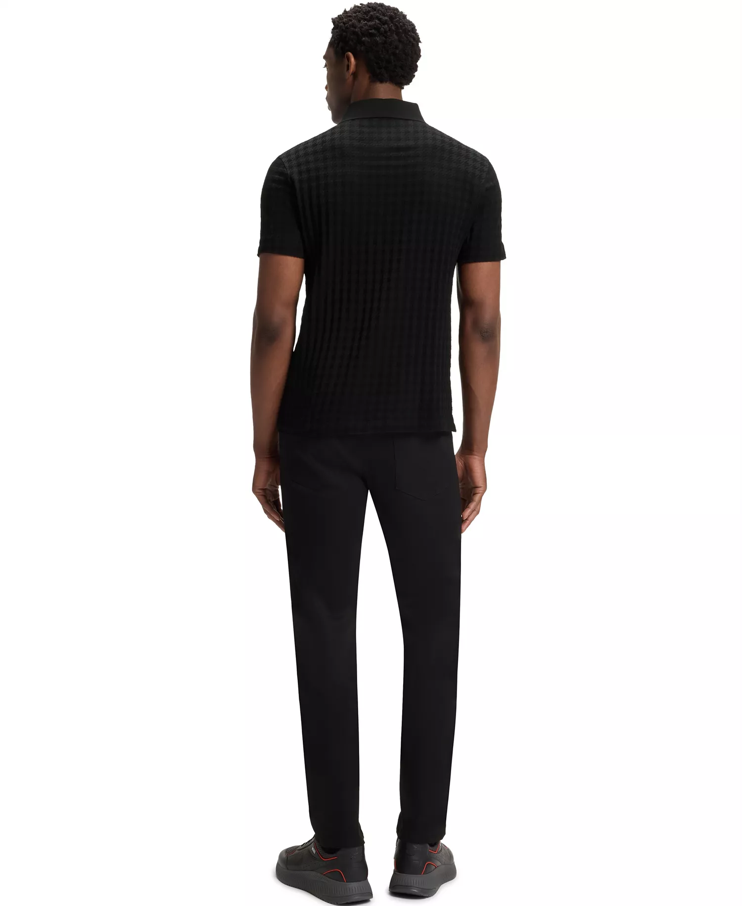 Porsche x BOSS Mercerized Cotton Houndstooth Polo shirt - Black - M