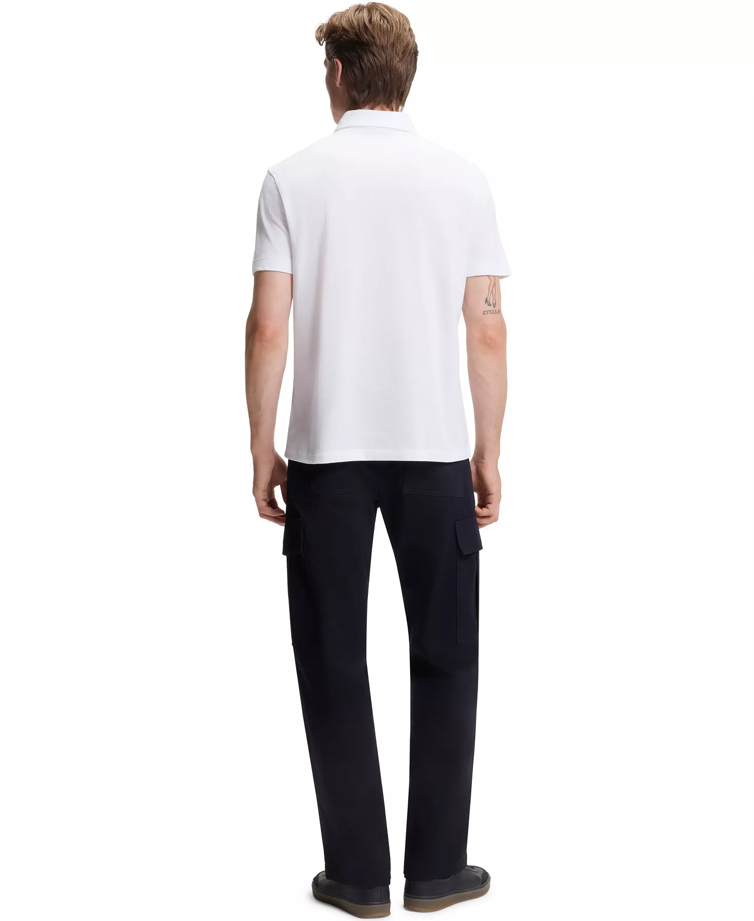 BECKHAM x BOSS Men's Cotton Silk Polo Shirt - White - 2XL