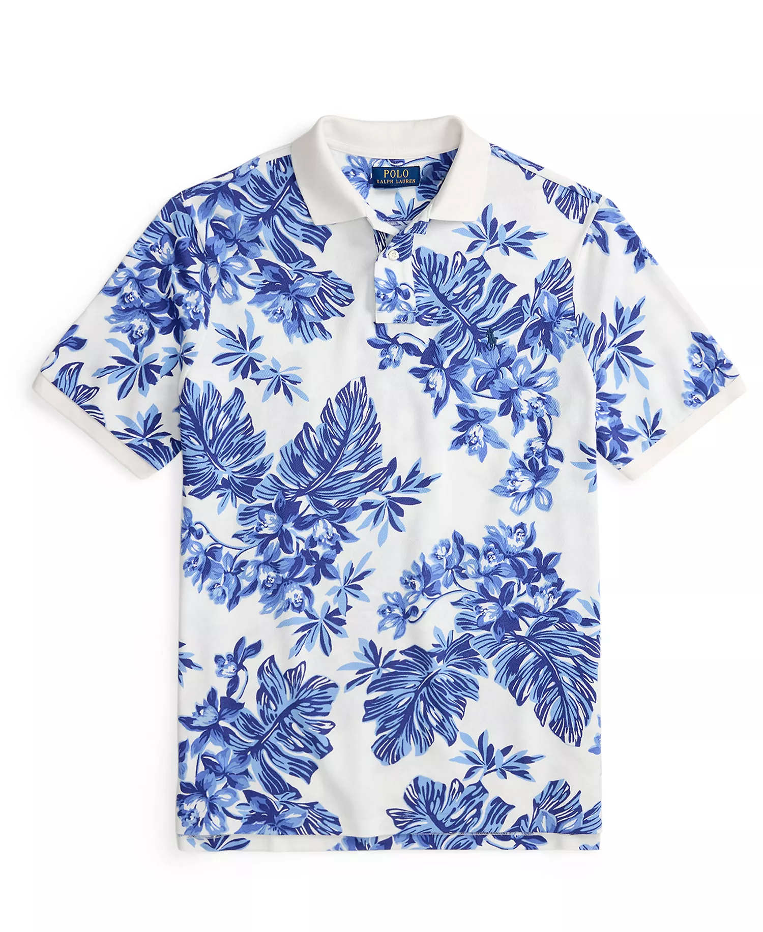 Men's Short-Sleeve Animated Mesh Classic Polo Shirt - Tropical White - L