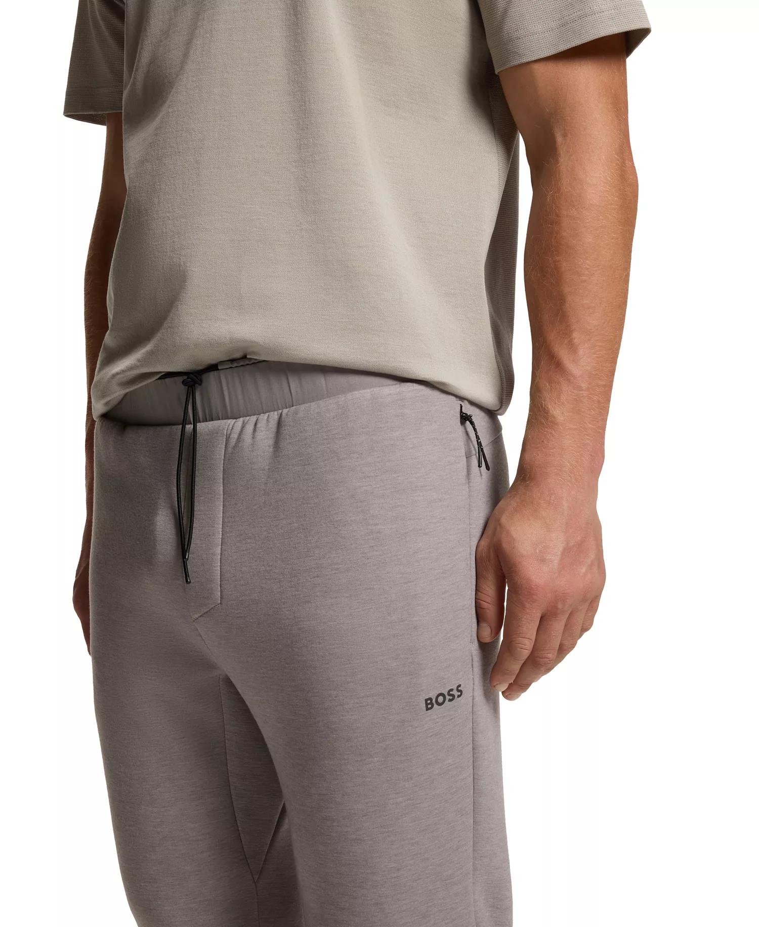 Men's Reflective Detail Regular-Fit Tracksuit Bottom Pants - Open Gray - L