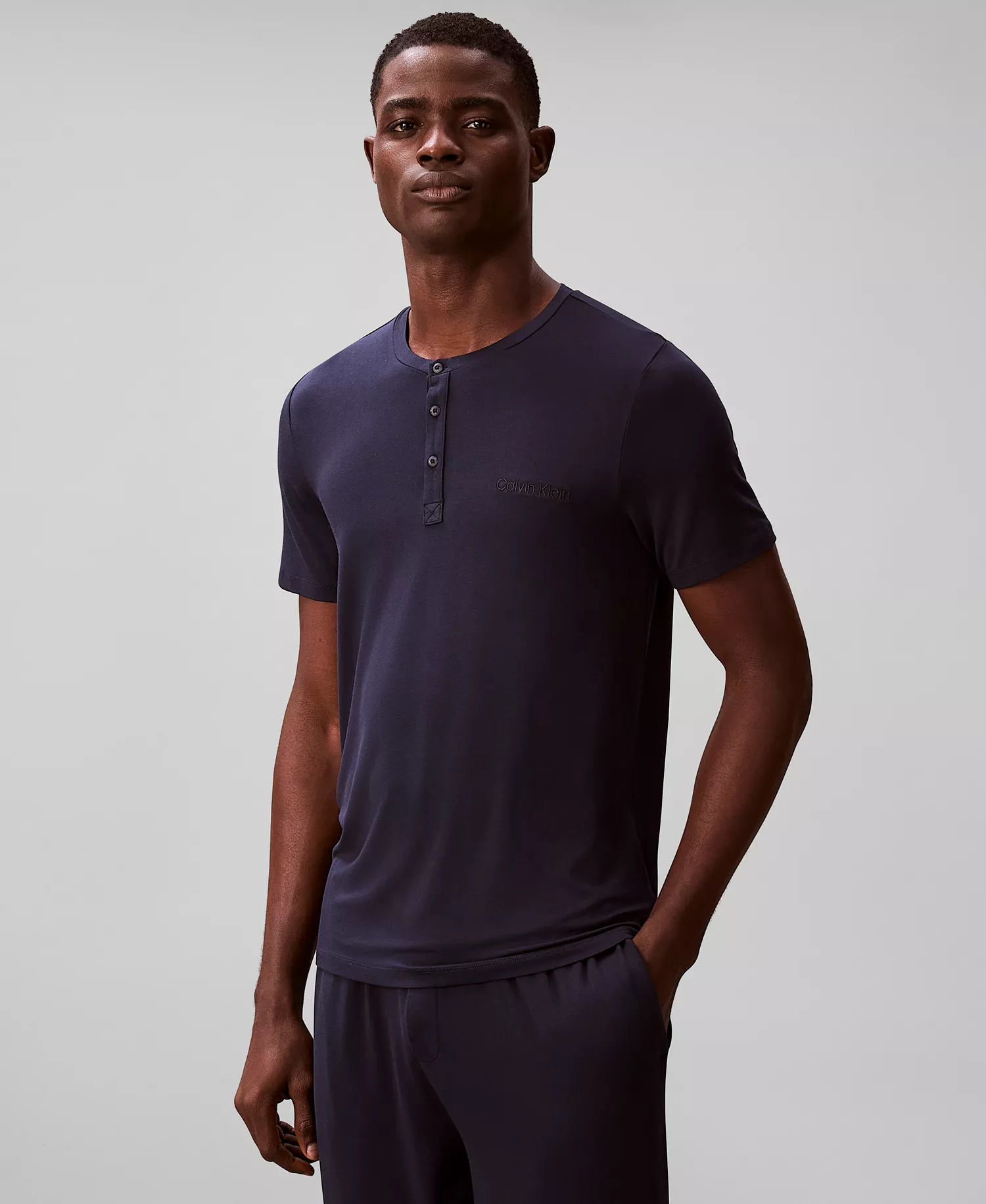 Men's UltraSoft Stretch Sleep Henley - SHORELINE - S