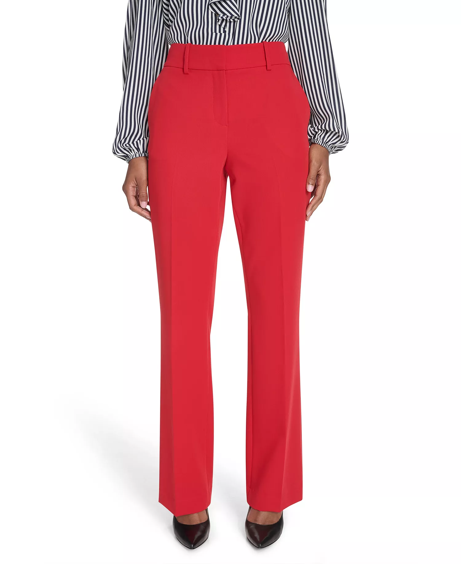 Women's Solid Sutton Bootcut Trousers - Scarlet - 0
