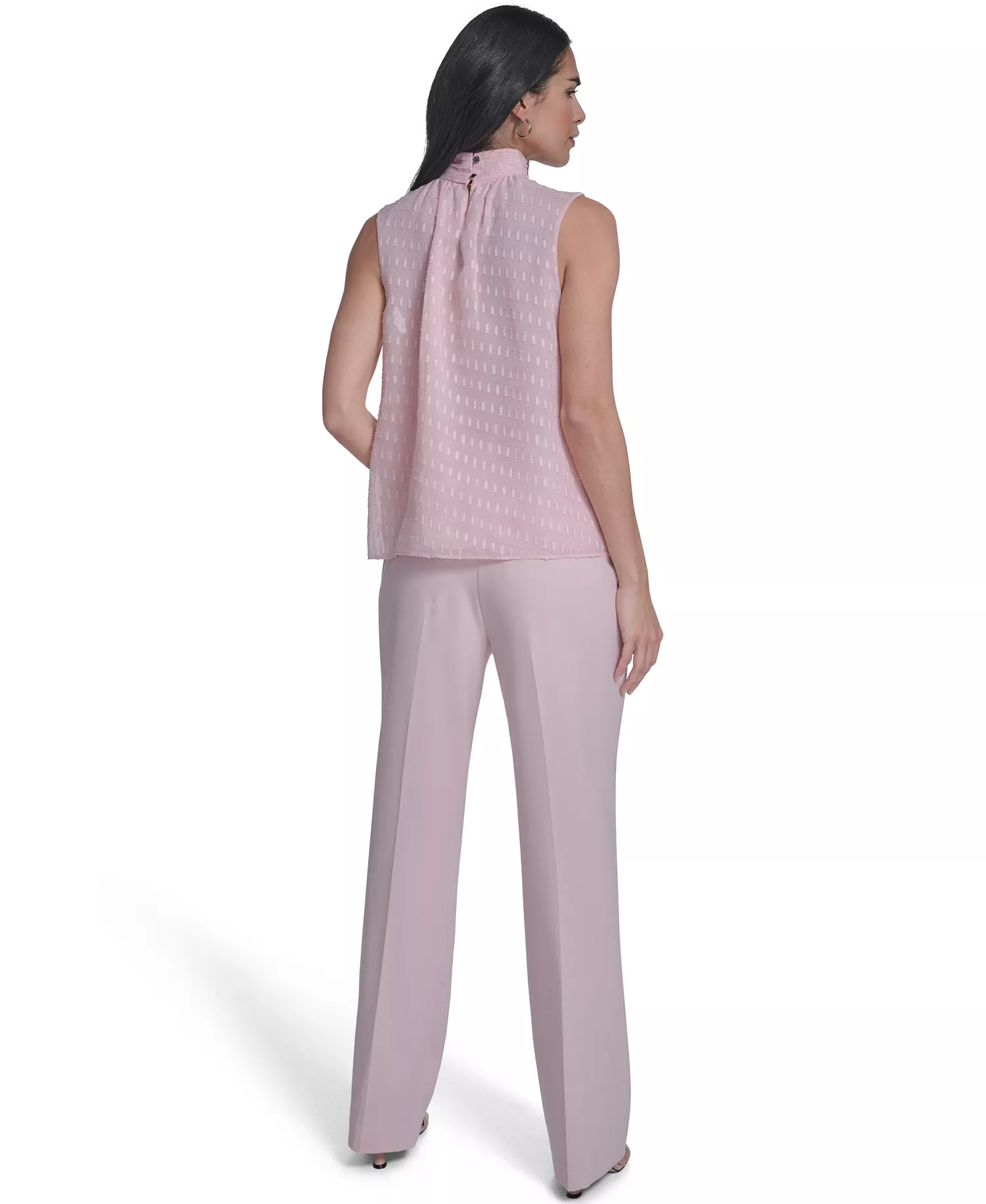 Women's Novelty Mock Neck Sleeveless Top - Petal - L