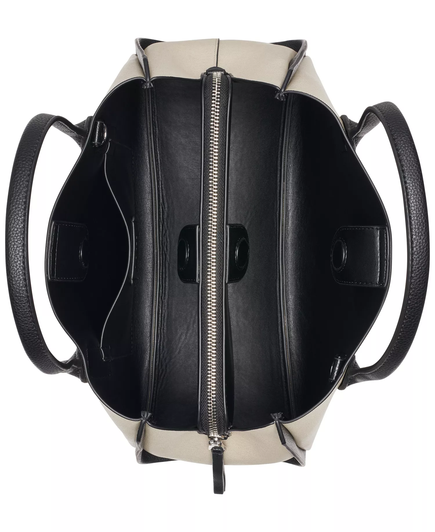 Josie Medium Snap Closure Satchel Bag - Natural/Black - No Size