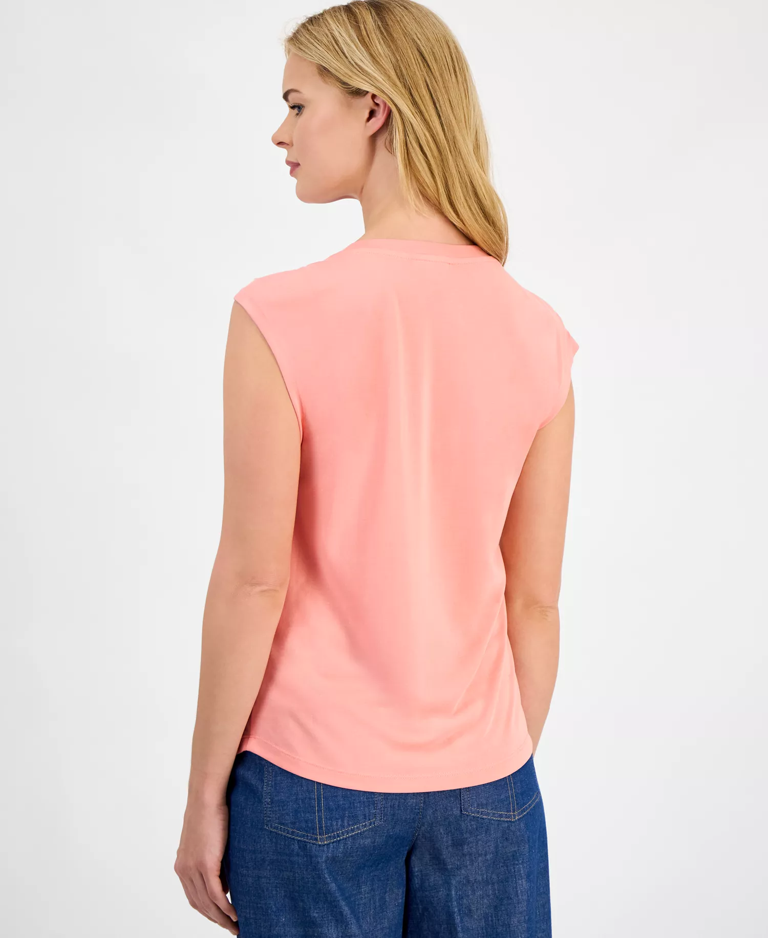 Women's Solid Twist-Neck Tank Top - Bloom - L