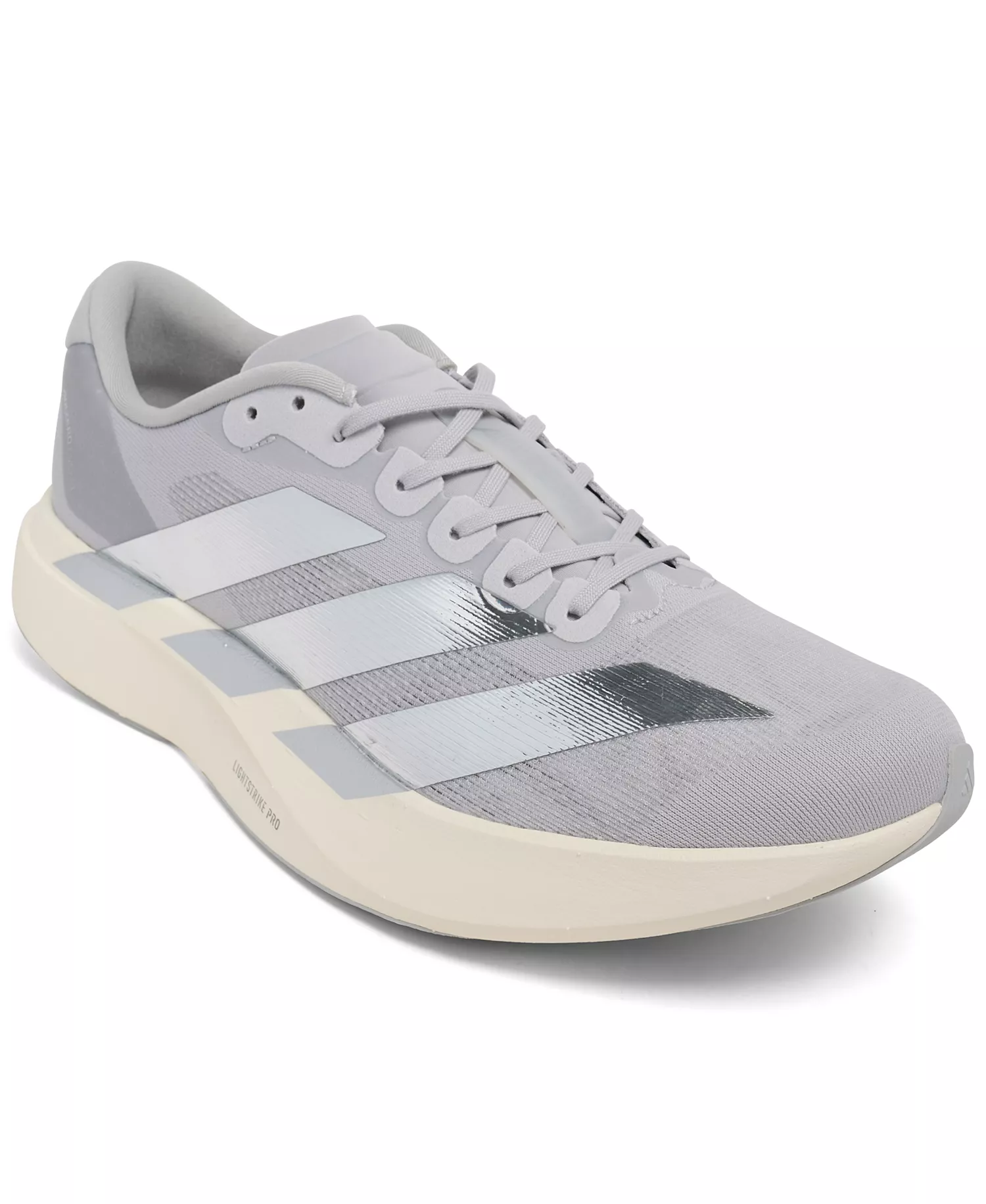 Men's Adizero EVO SL Running Sneakers from Finish Line - Gray, Silver - 9