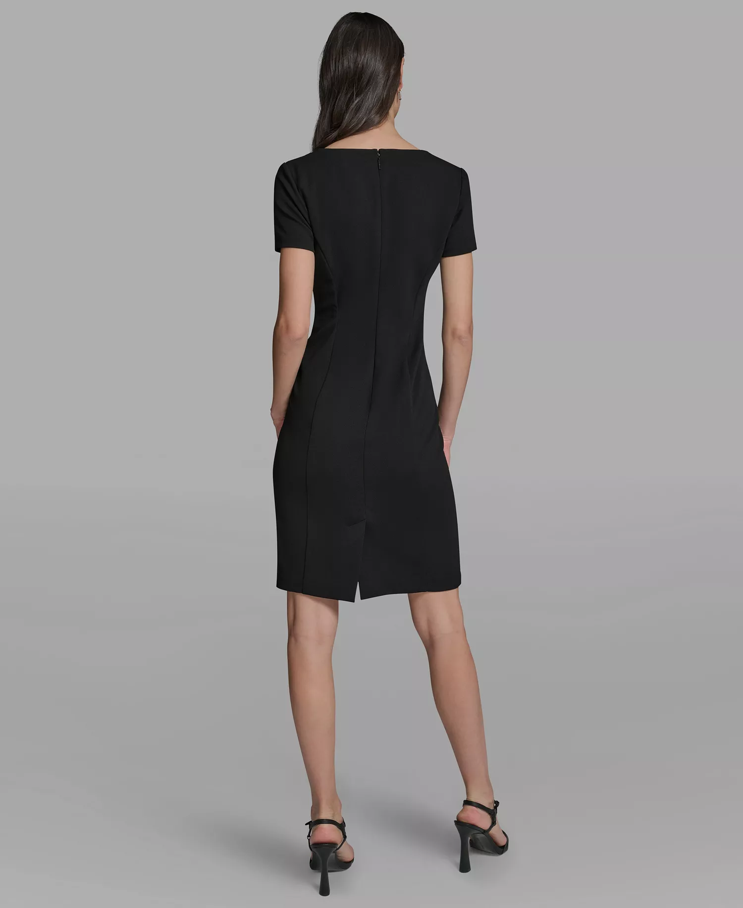 Women's Flower Button Sheath Dress - Black - 0