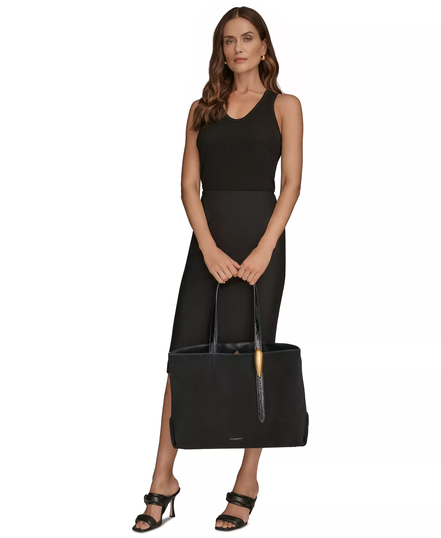 Women's Georgette Extra-Large Tote Bag - Black/gold - NO SIZE