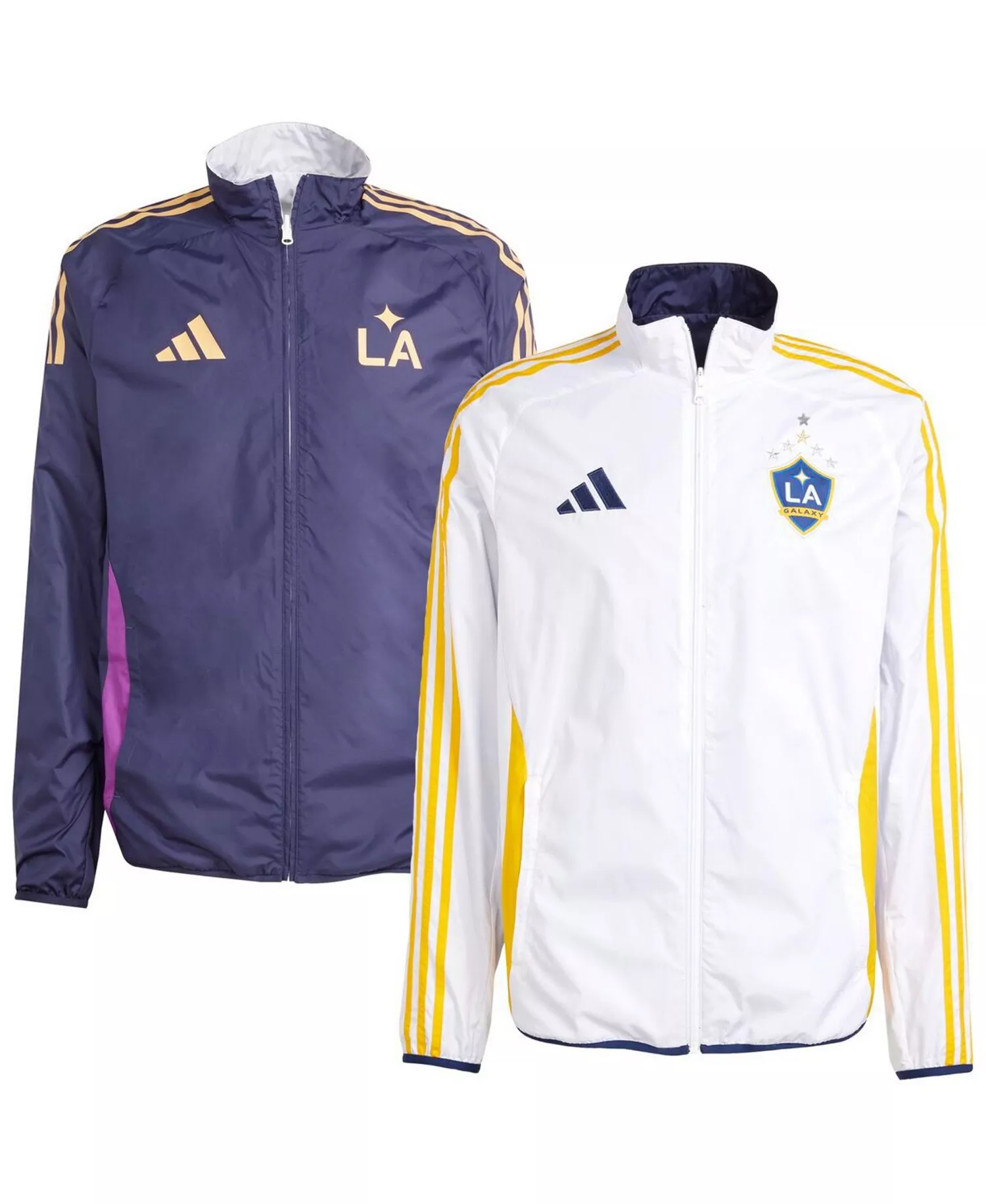 Men's White/Navy LA Galaxy 2025 Anthem Reversible Full-Zip Jacket - White, Navy - 2XL