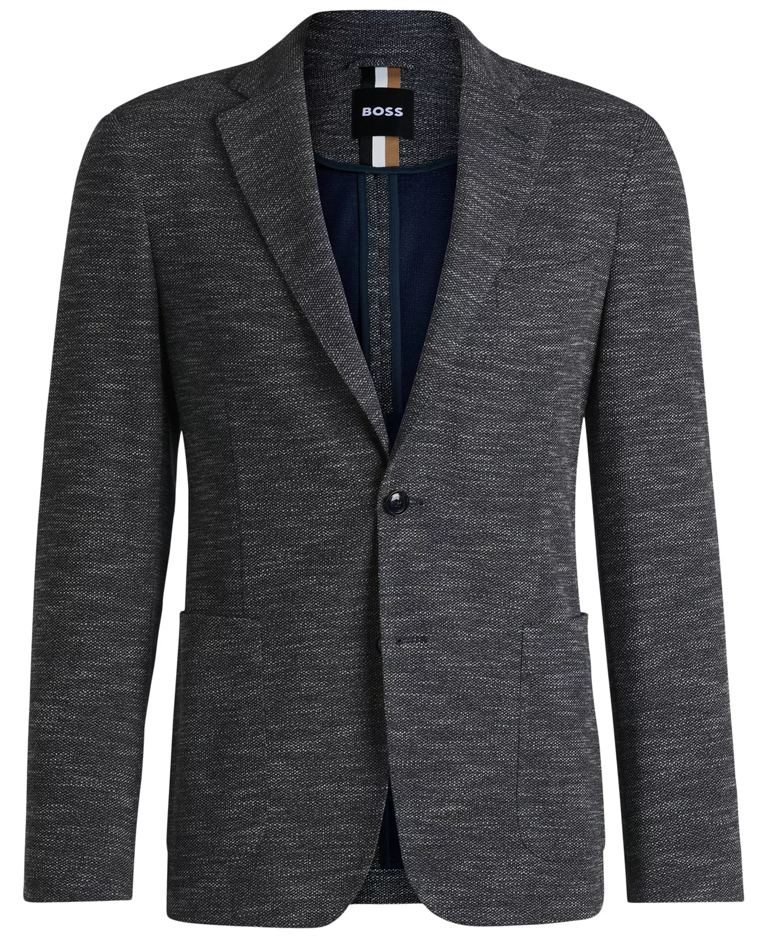 Men's Micro-Patterned Slim-Fit Blazer - Dark Blue - 40R