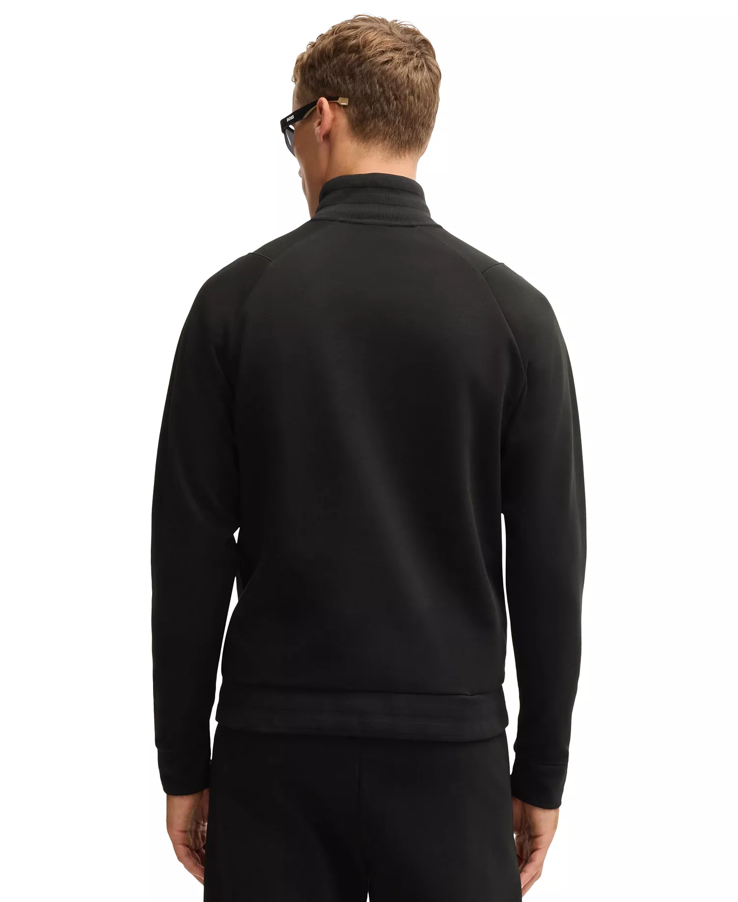 Men's Double B Monogram Zip-Neck Sweatshirt - Black - M