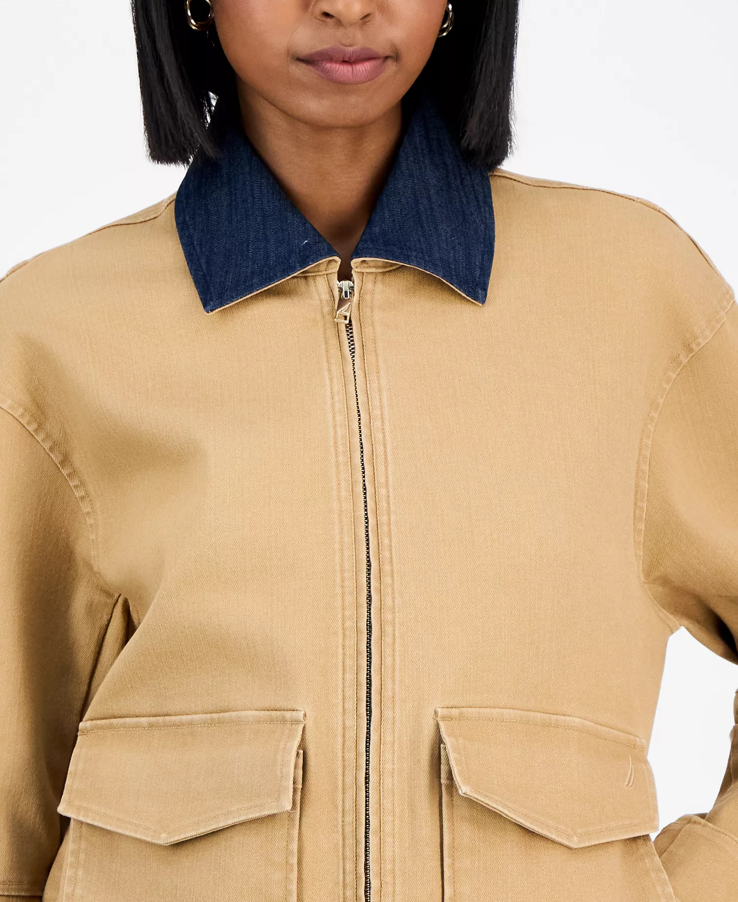 Nautica Women's Spread-Collar Zip-Front Jacket  - Tigers Eye - L