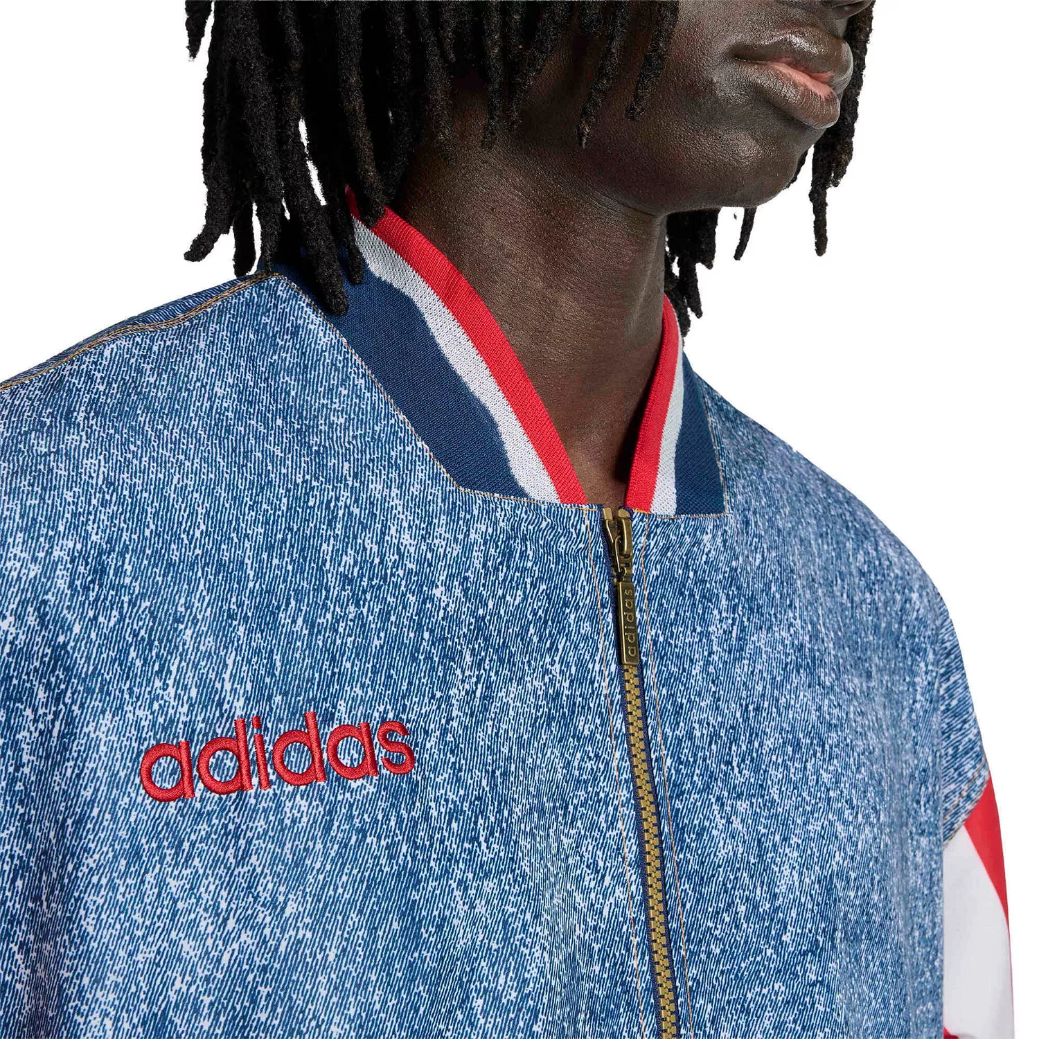 Men's Blue USA Soccer 1994 Denim Graphic Full-Zip Track Jacket - White - 3XL
