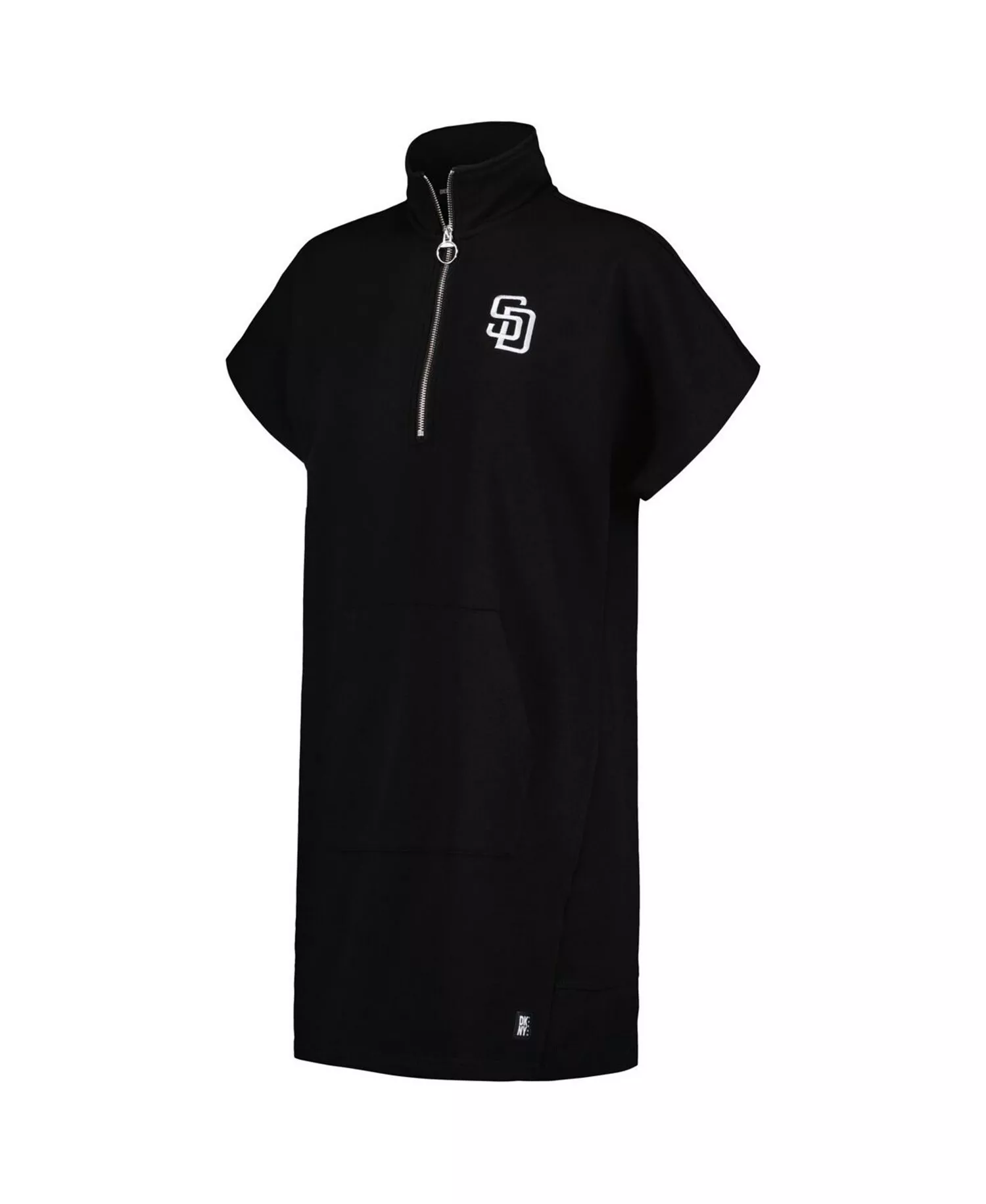 Women's Black San Diego Padres Emily Quarter-Zip Sneaker Dress - Black - M