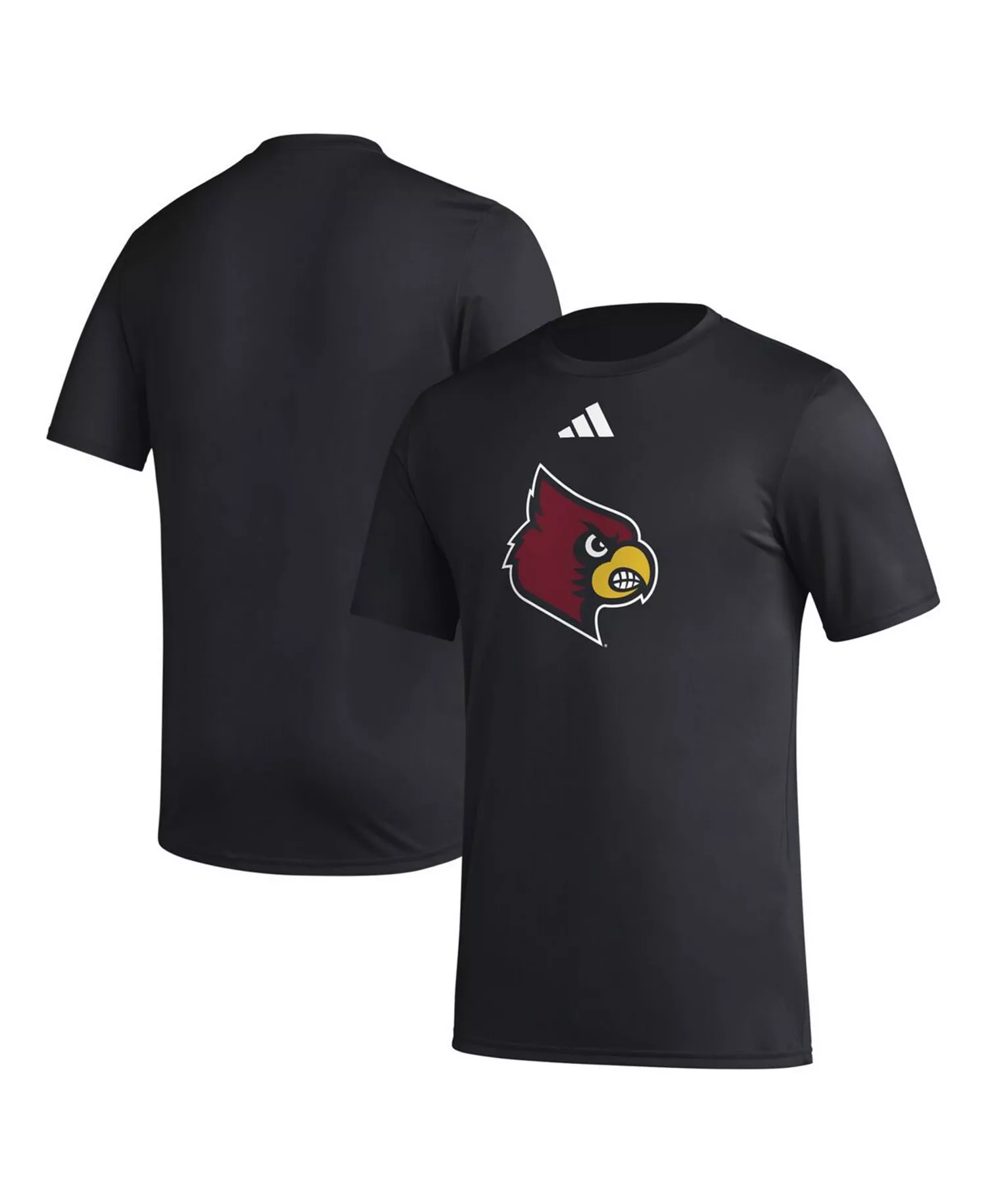 Men's Black Louisville Cardinals Primary Locker Logo Pre-Game AEROREADY T-Shirt - Black - L