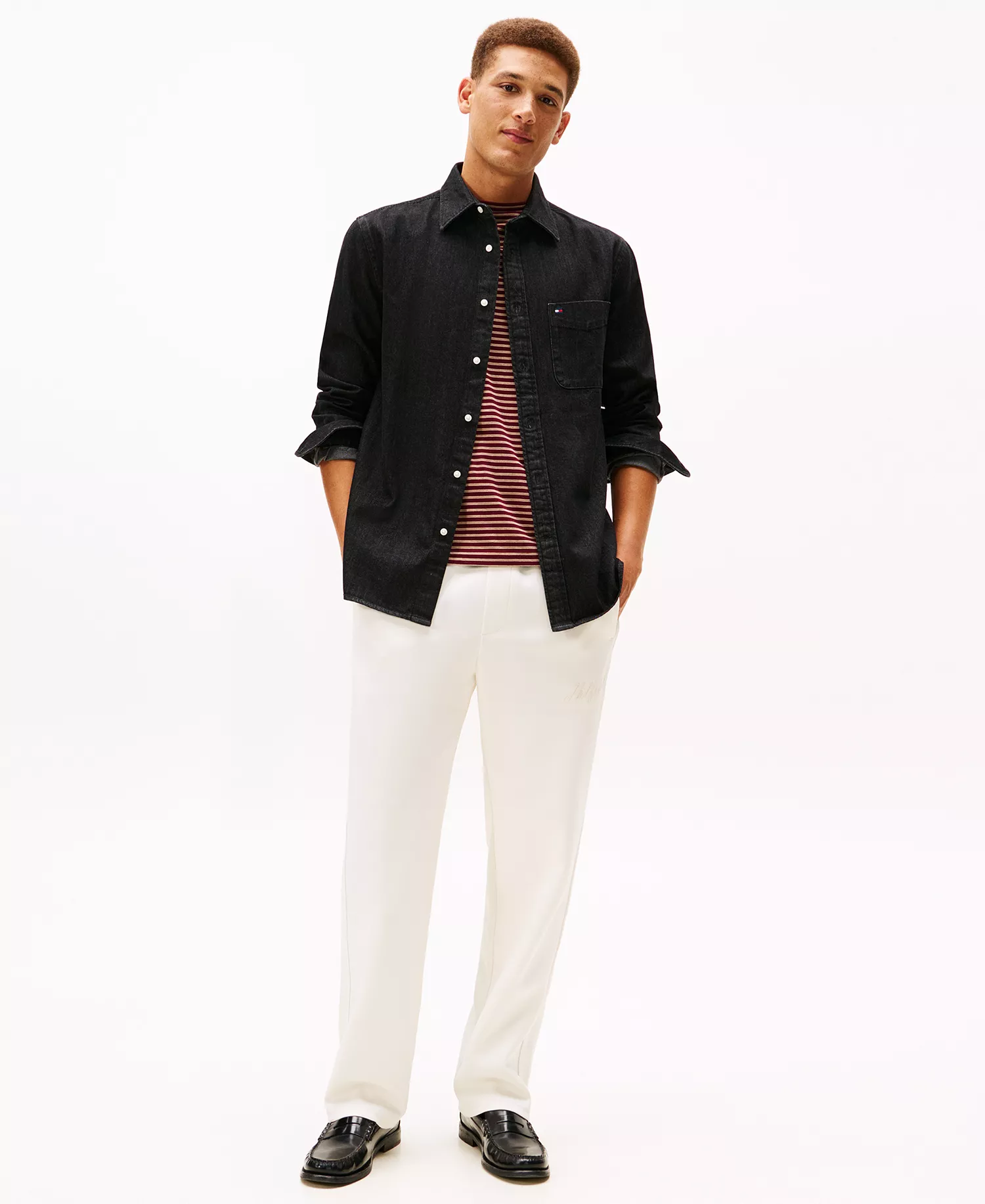 Men's Denim Long-Sleeve Shirt - Black Denim - L