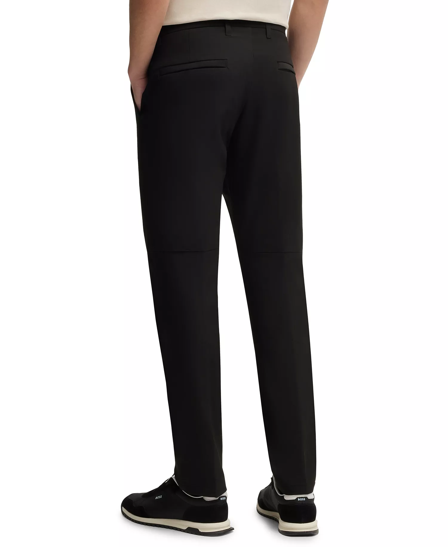 Men's Water-Repellent Slim-Fit Trousers - Black - 30R