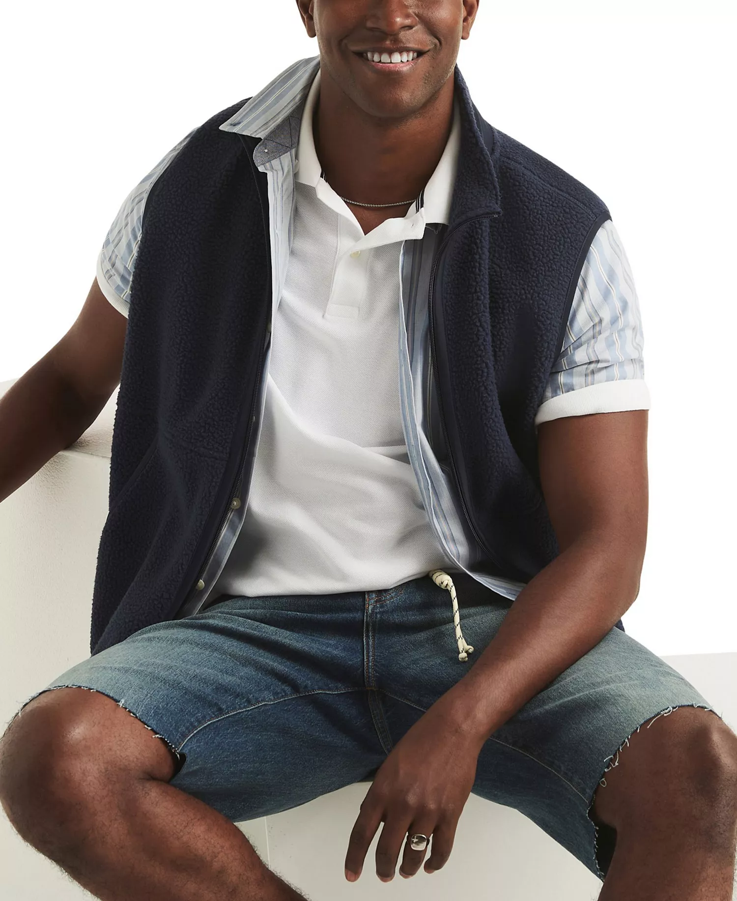 Men's Striped Classic-Fit Shirt - Dutch Blue - L