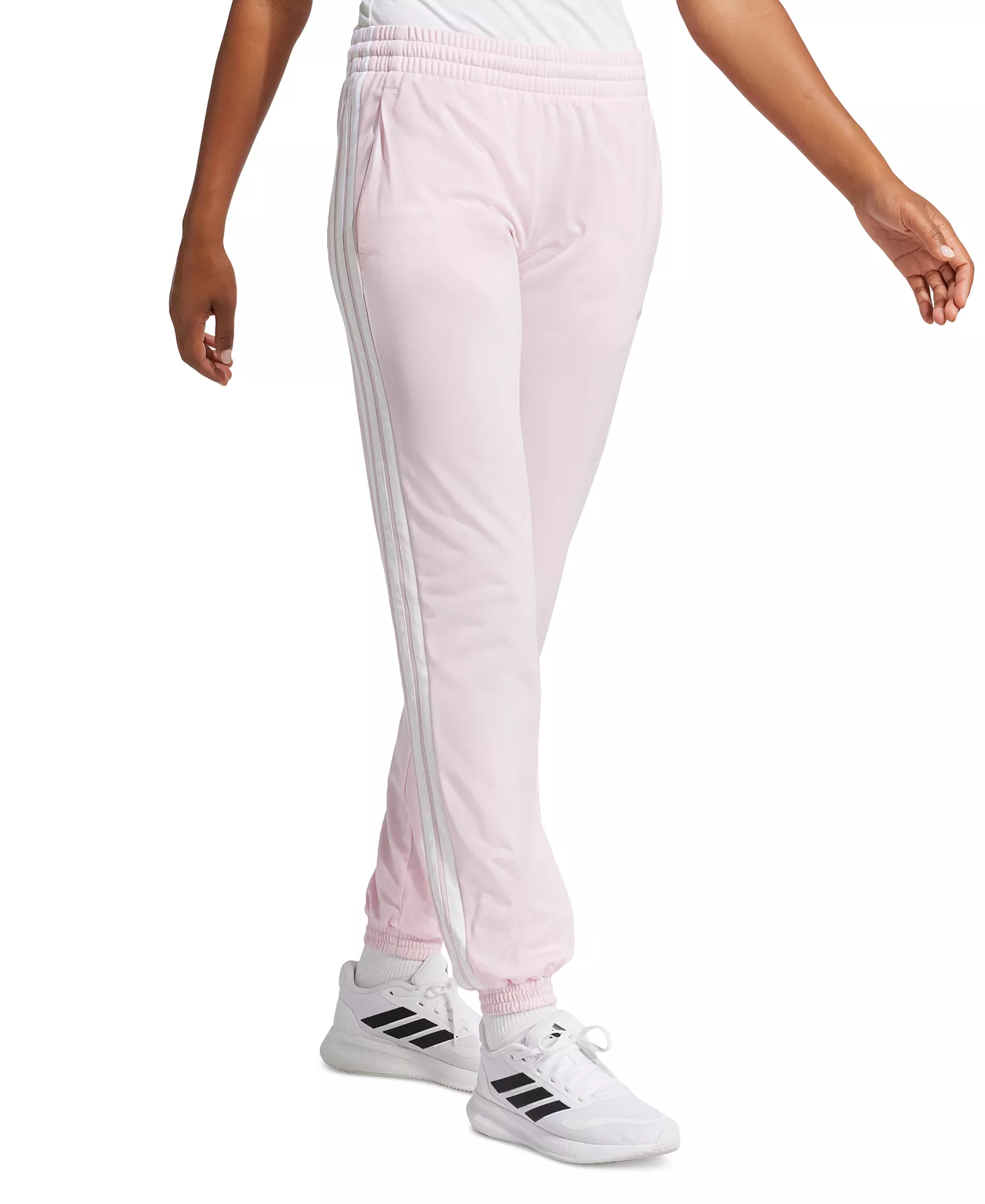 Women's Tricot 3-Stripes Track Pants - Black/Clear Pink - 2XL