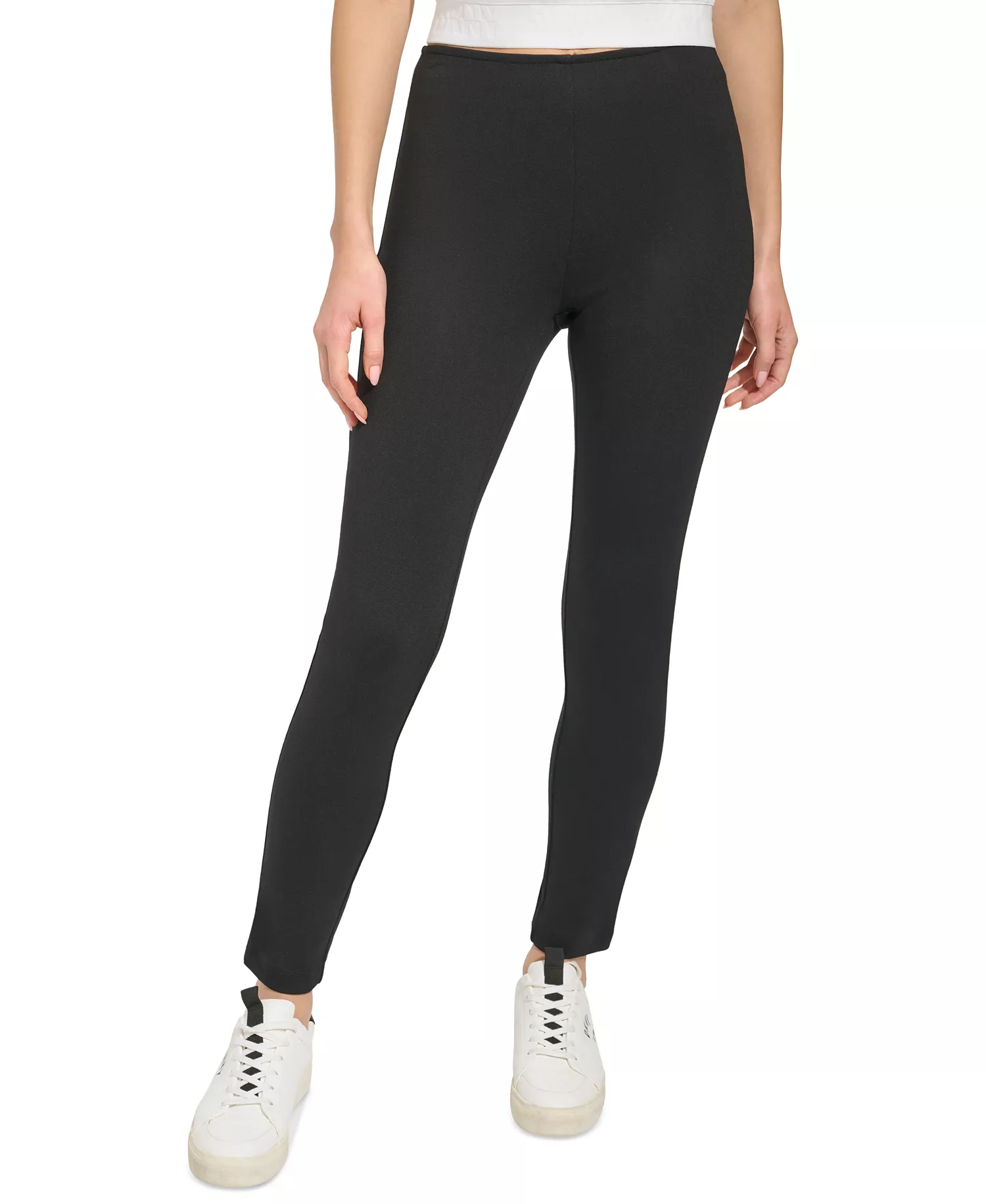 Slim Leg Pull On Ponte Ankle Pant - Black - L