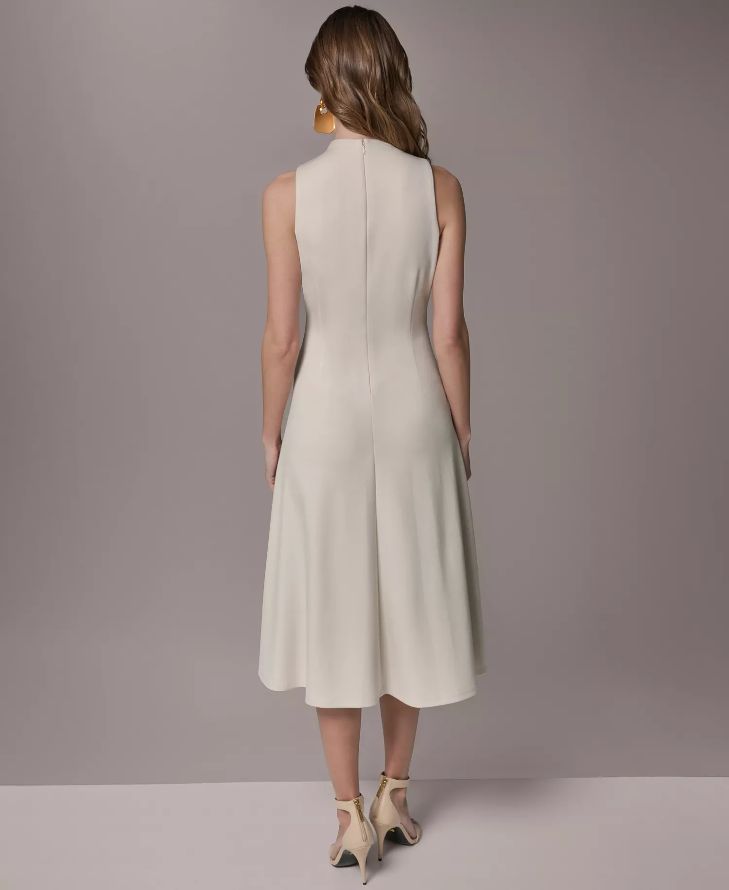 Women's Mock Neck Dress - VELLUM (AZX) - 10