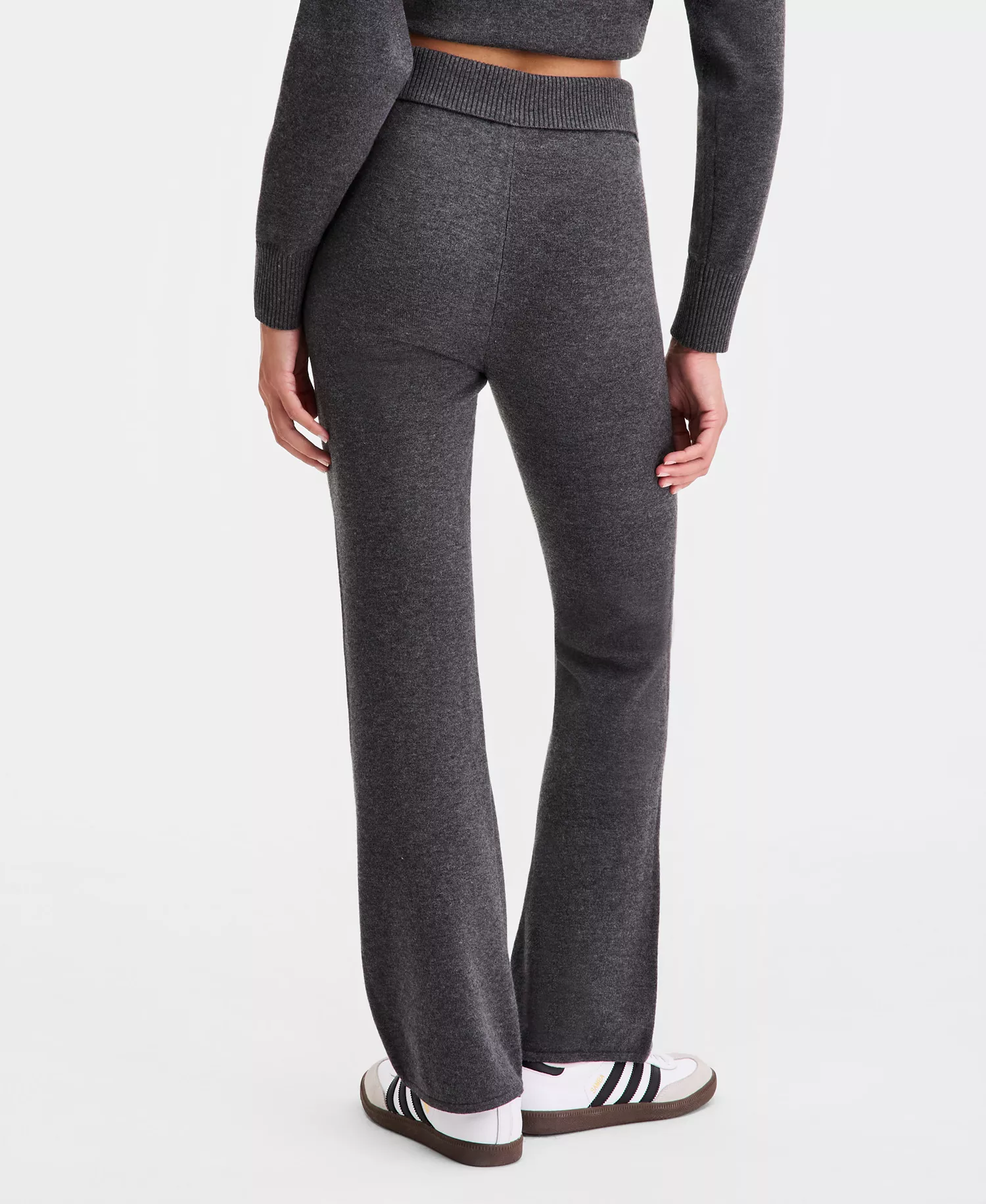 Women's Fold-Over Sweater Pants, Macy's Exclusive - Mercury Grey - L