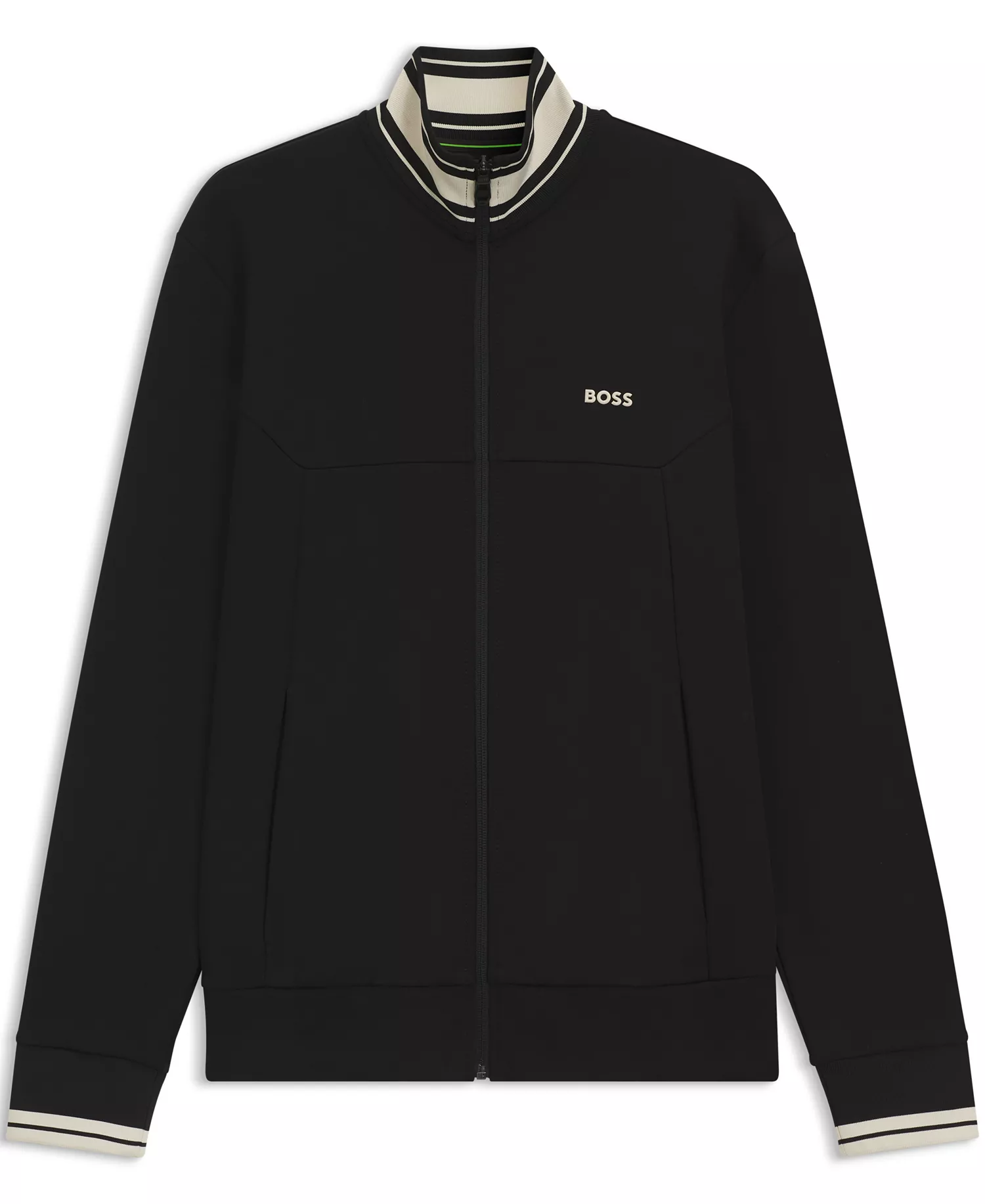 Men's Cotton-Blend Zip-Up Sweatshirt - Black - 2XL