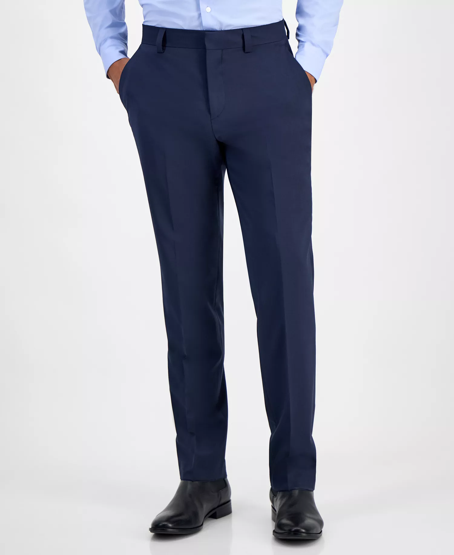 Men's Modern-Fit Solid Wool-Blend Suit Separate Pants - Navy - 30 - 30