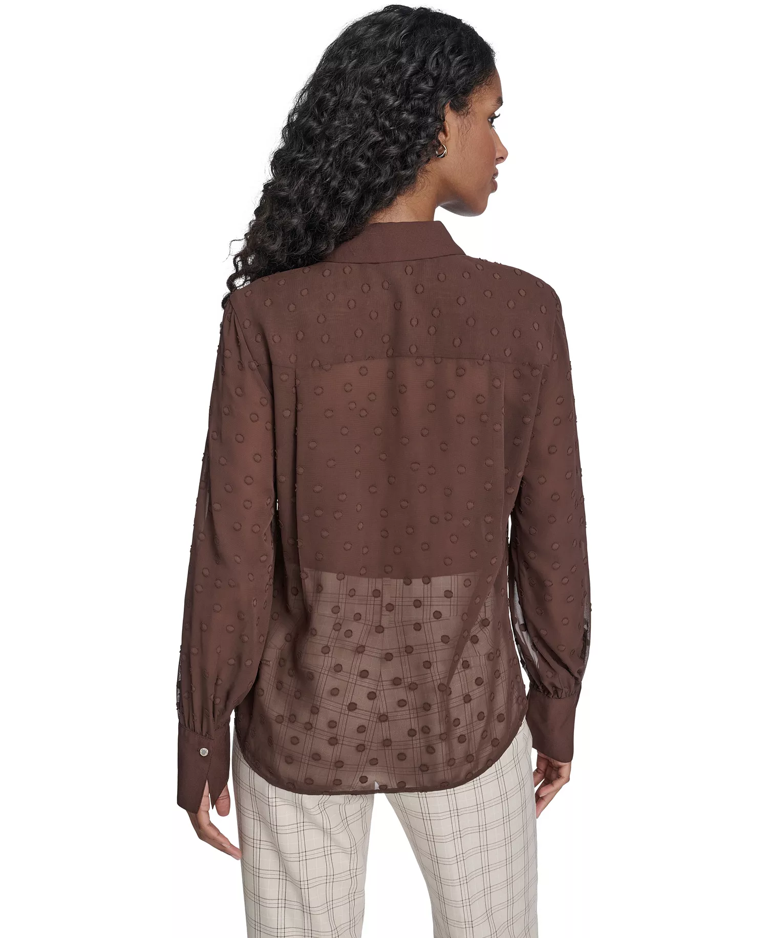 Women's Clip Dot Pleated Bib Top - Chicory - L