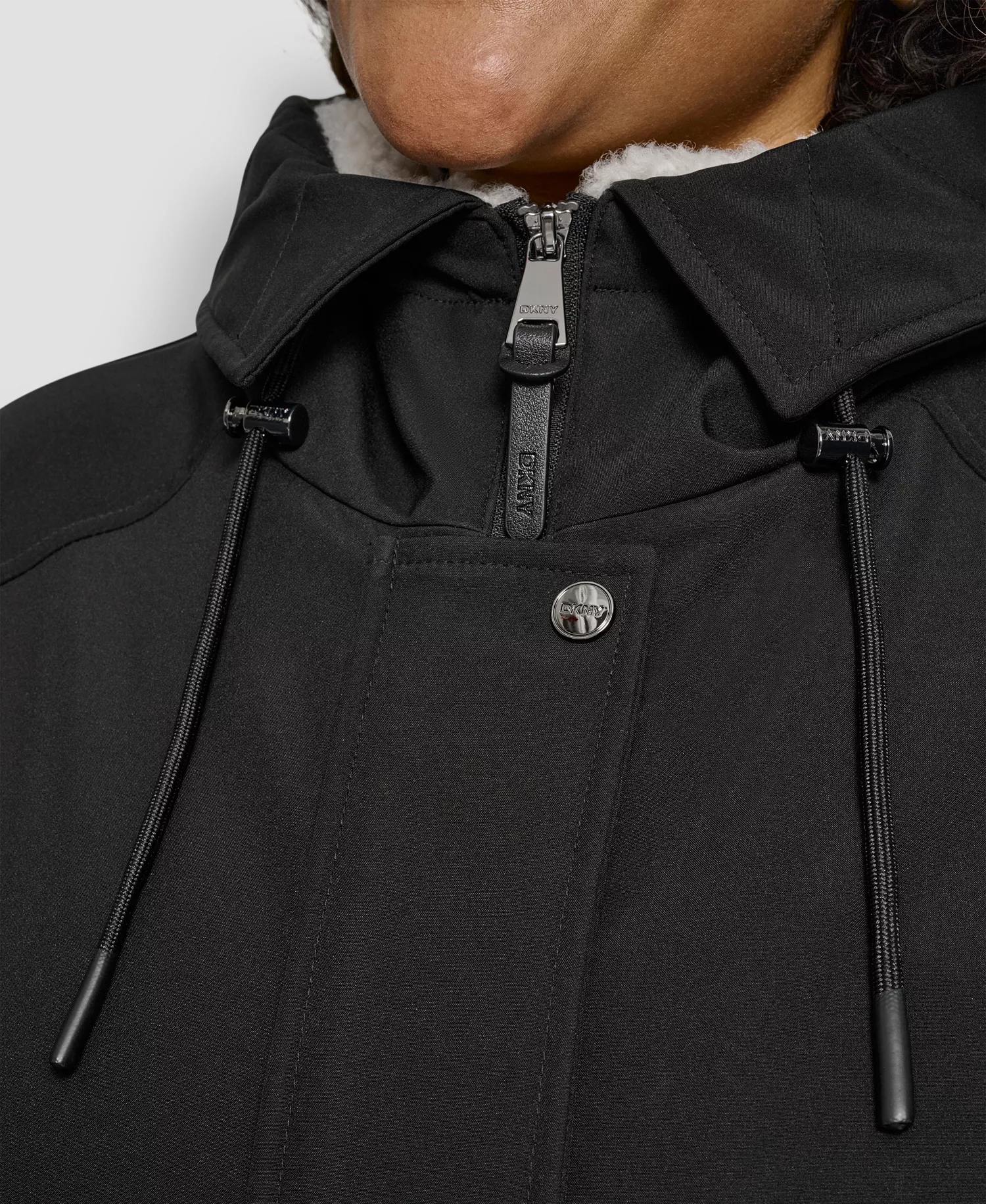 Plus Size Hooded Coat - Black - 0X