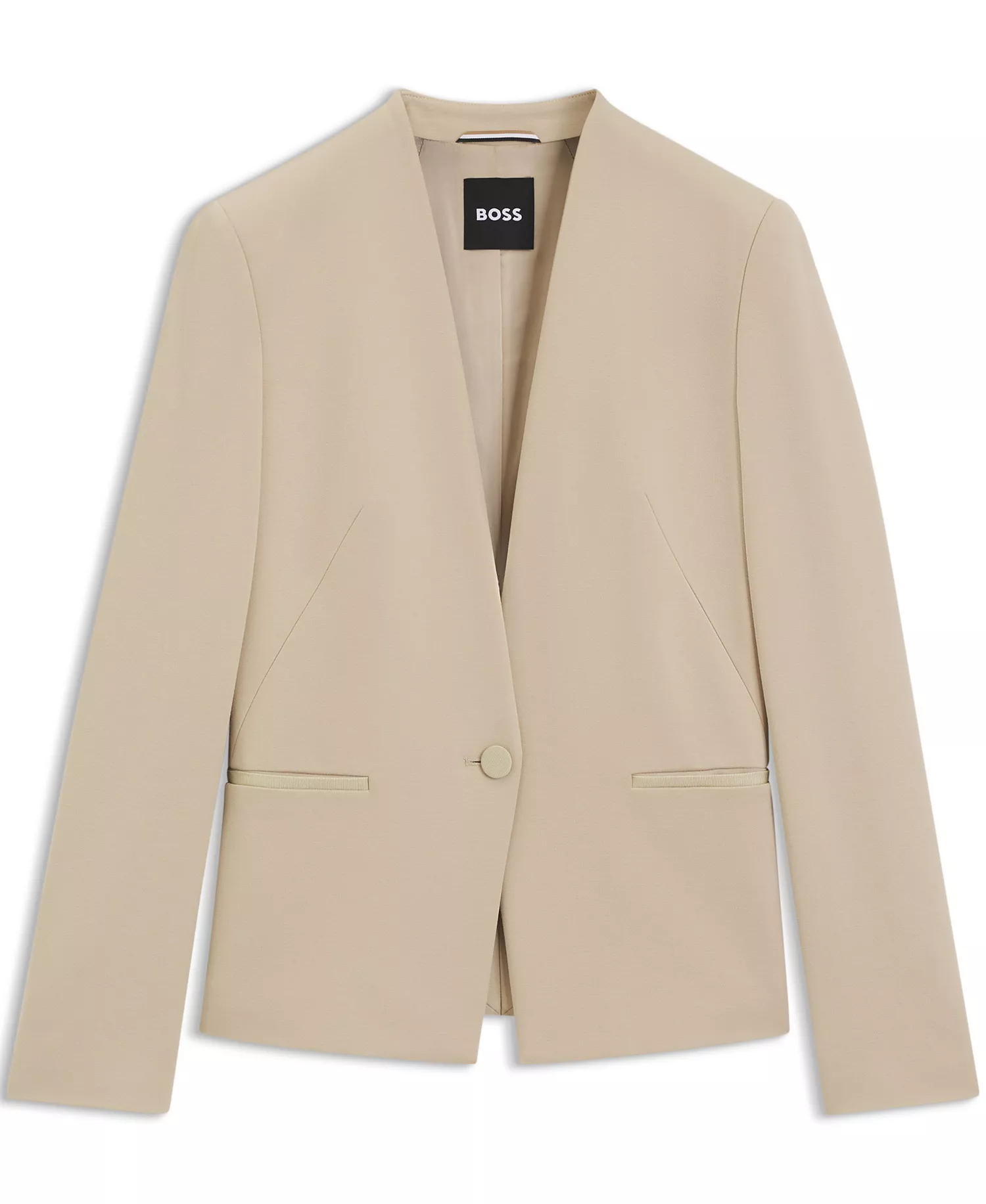 BOSS by Women's Stretch Jersey Regular-Fit Blazer - Open Beige - 0