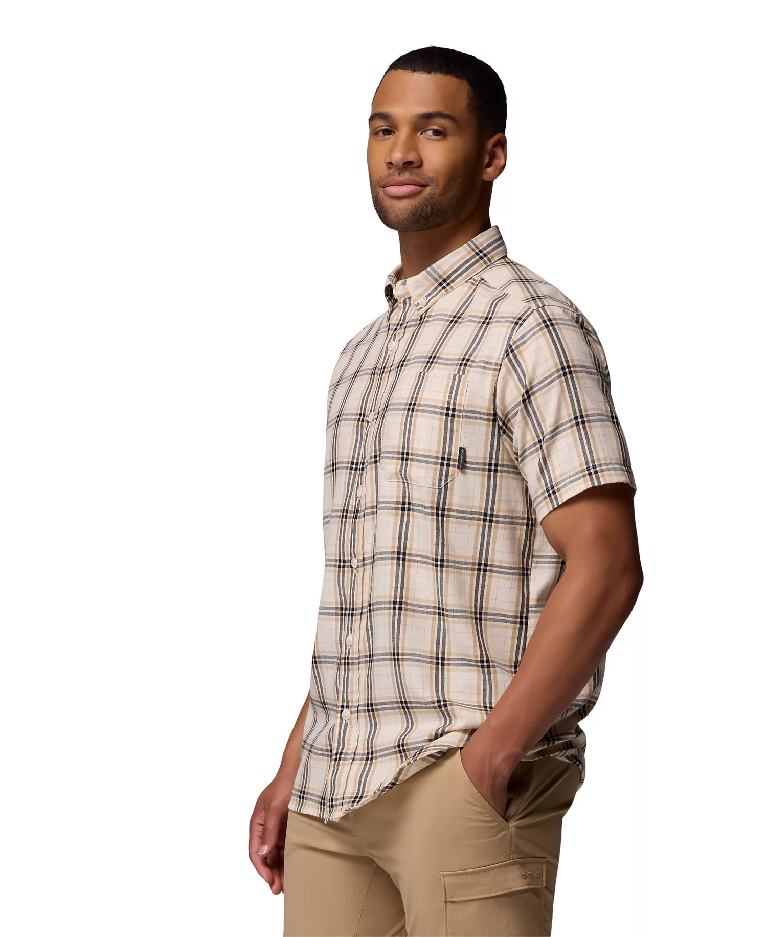 Men's Rapid Rivers Short Sleeve Plaid Shirt - Chalk quad check - S
