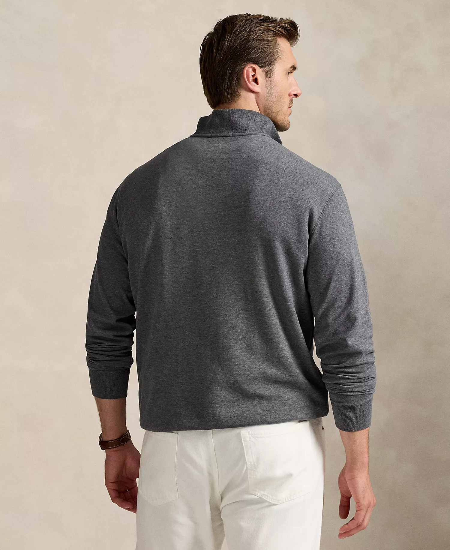 Men's Big & Tall Luxury Jersey Quarter-Zip Pullover - Barclay Heather - 4XB