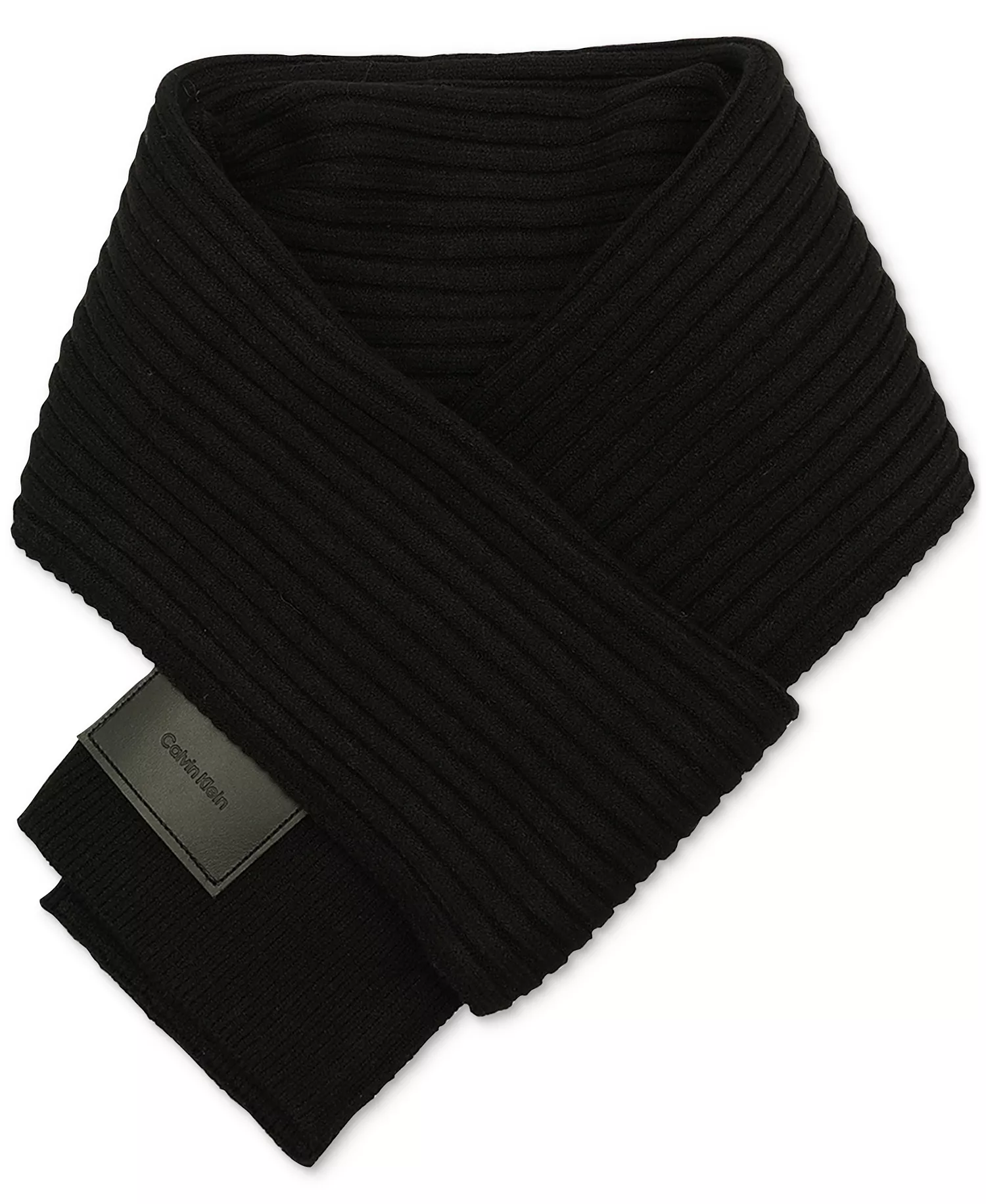 Men's Mixed Stitch Scarf - Black - ONE SIZE