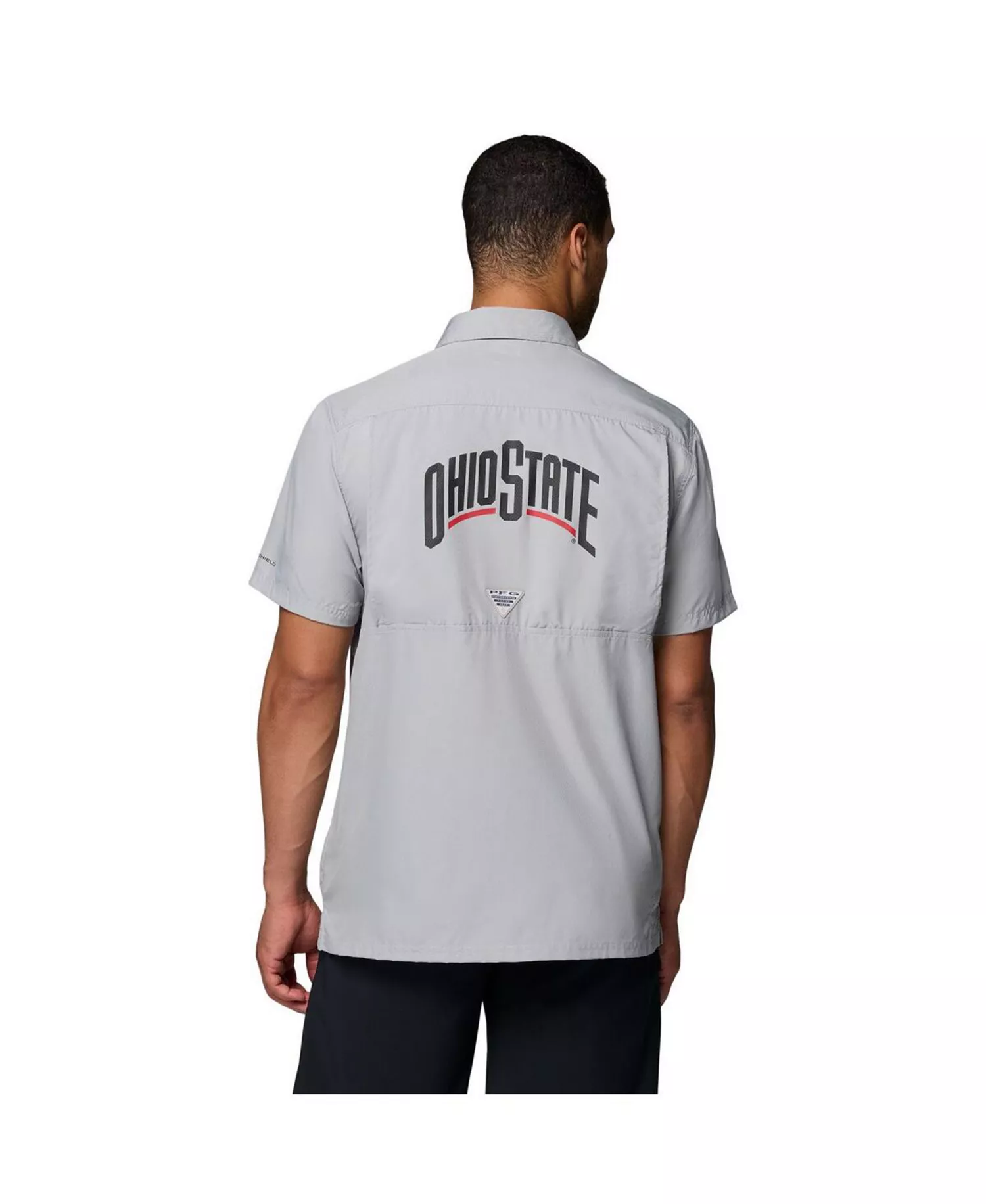 Men's Gray Ohio State Buckeyes Slack Tide Camp Button-Up Shirt - Gray - L